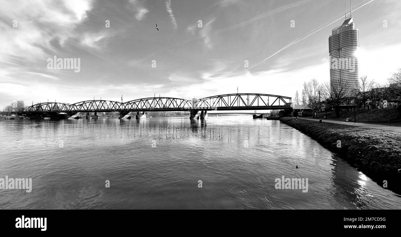 Donau / Wien Stockfoto