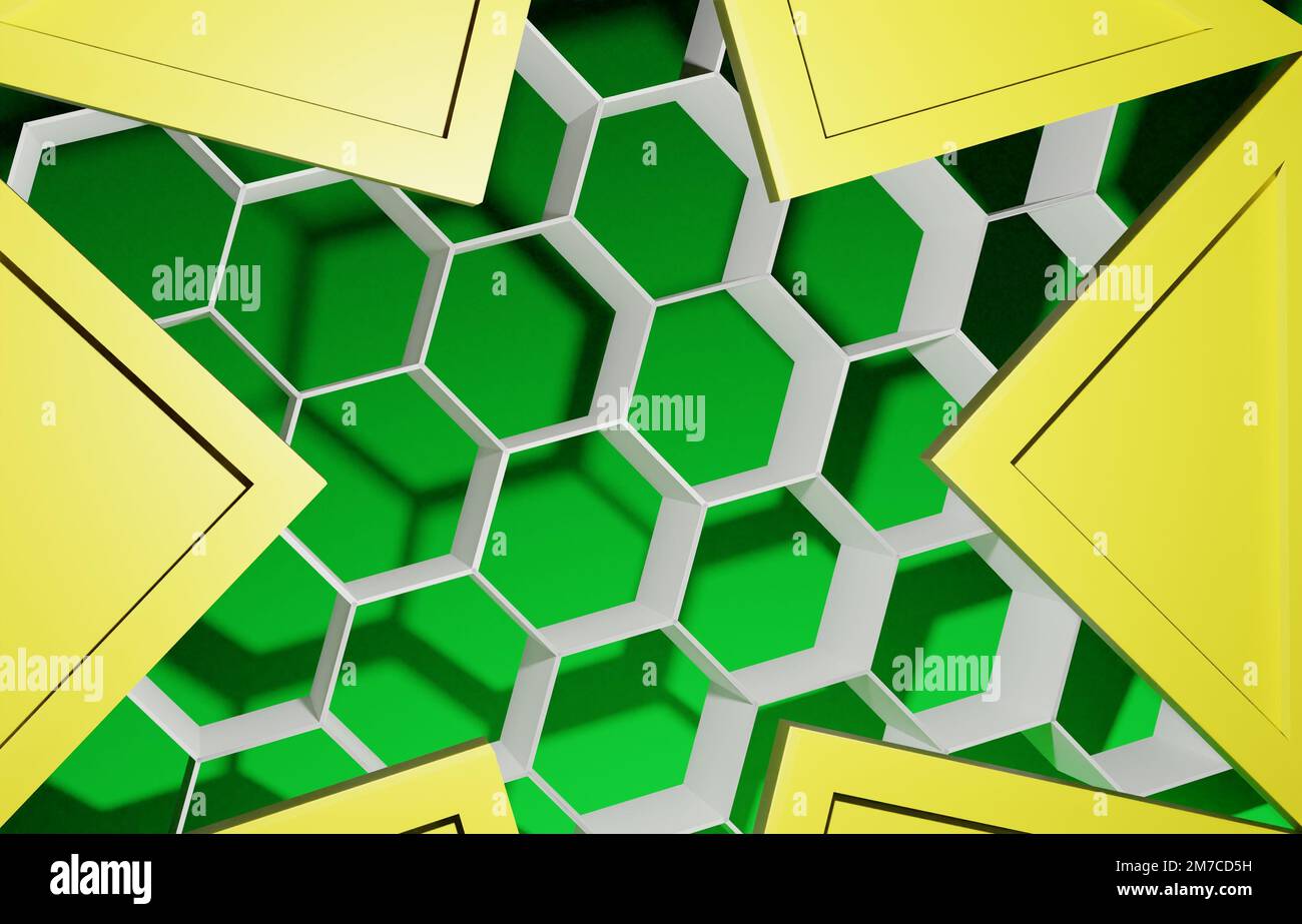 Verschiedene Formen von 3D-Rendering-Designs, die für Posterhintergründe oder andere Zwecke verwendet werden können Stockfoto