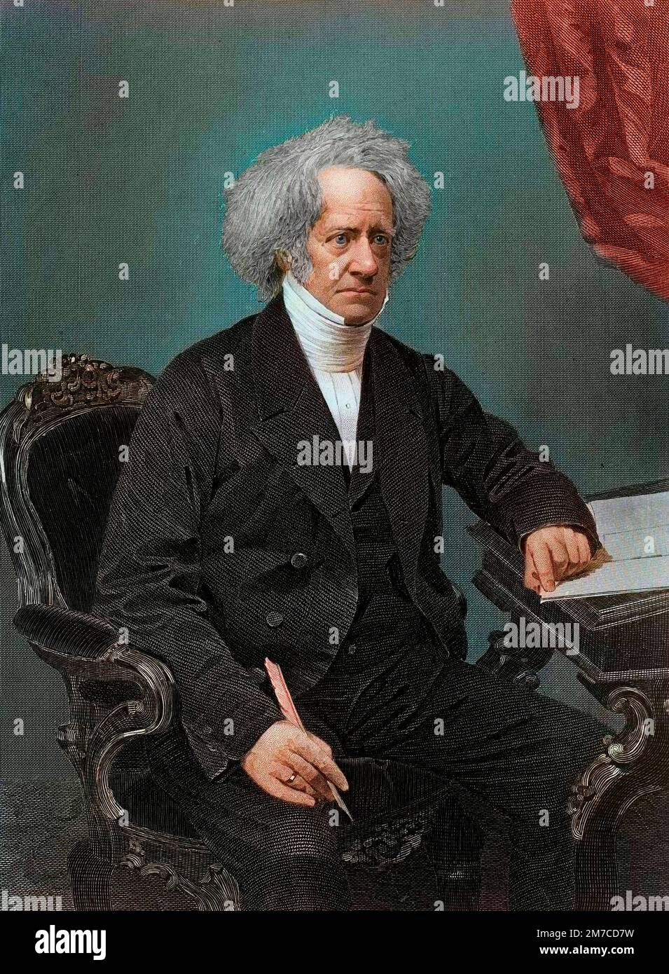 Portrait von Sir John Frederick William Herschel (1792-1871), Astronom anglais. Gravure d'apres une Photographie Stockfoto