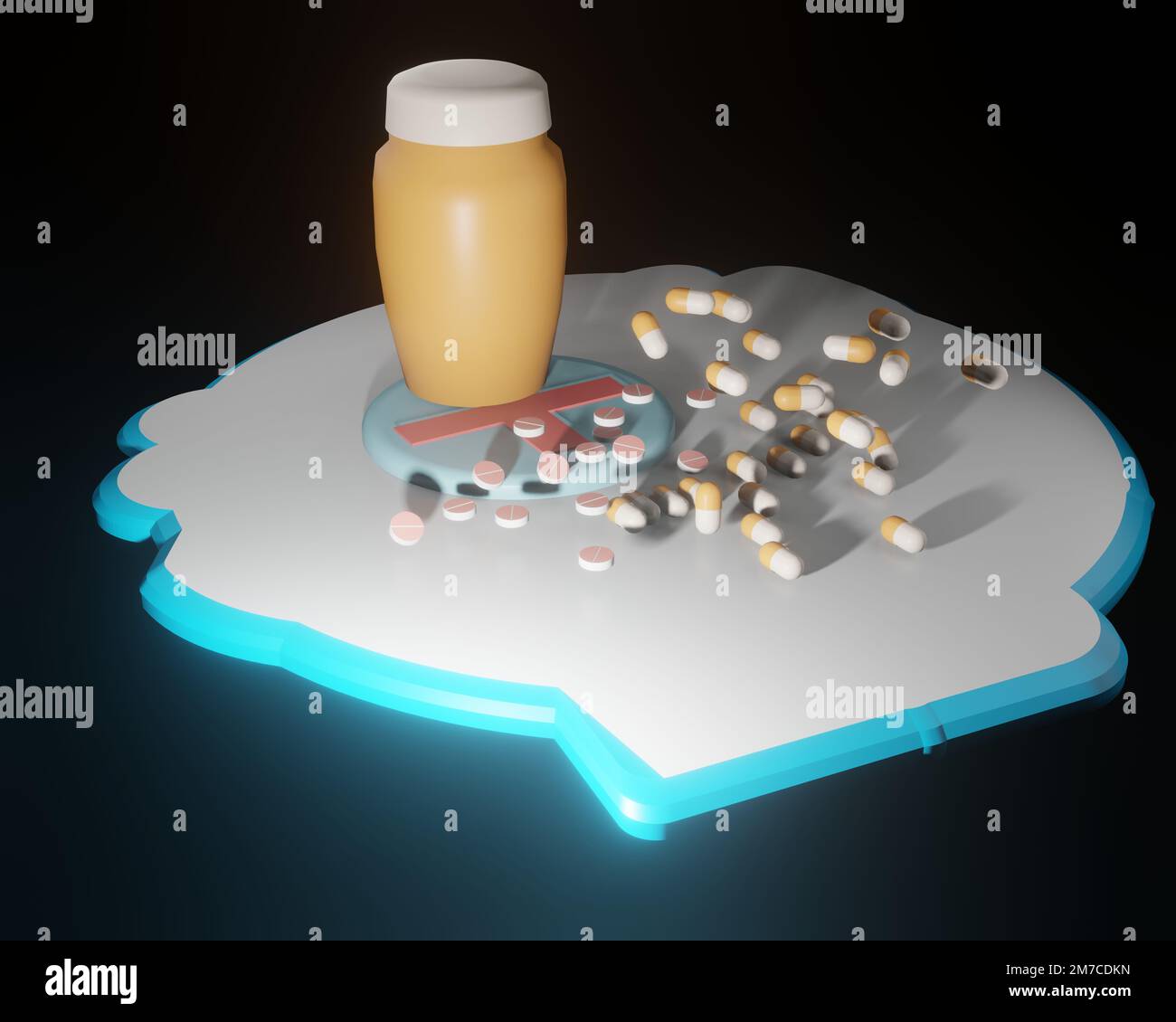 Verschiedene Formen von 3D-Rendering-Designs, die für Posterhintergründe oder andere Zwecke verwendet werden können Stockfoto