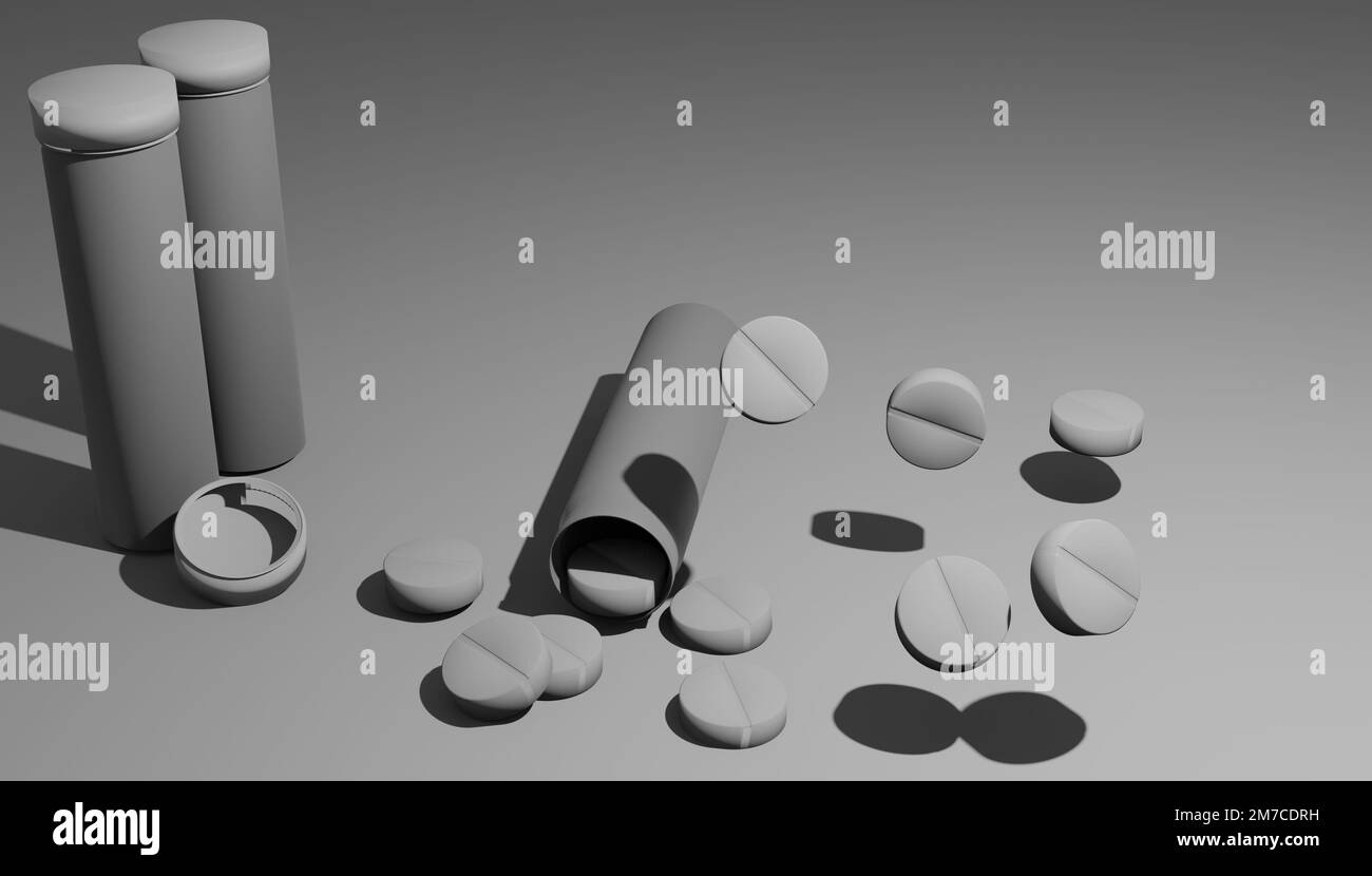 Verschiedene Formen von 3D-Rendering-Designs, die für Posterhintergründe oder andere Zwecke verwendet werden können Stockfoto