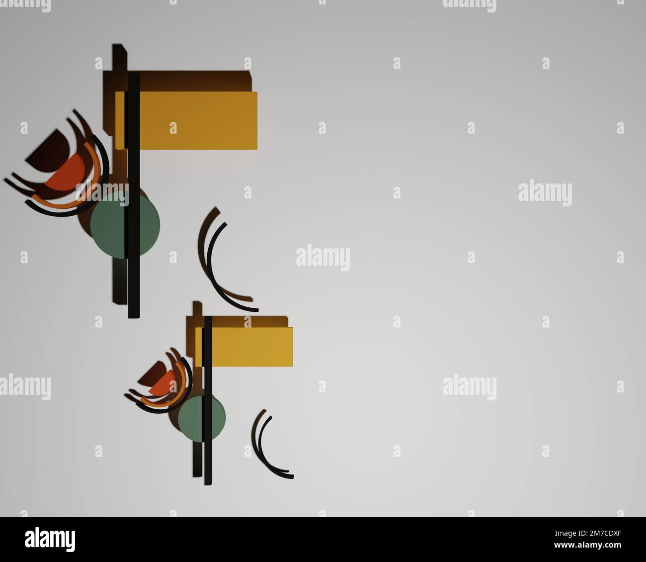 Verschiedene Formen von 3D-Rendering-Designs, die für Posterhintergründe oder andere Zwecke verwendet werden können Stockfoto