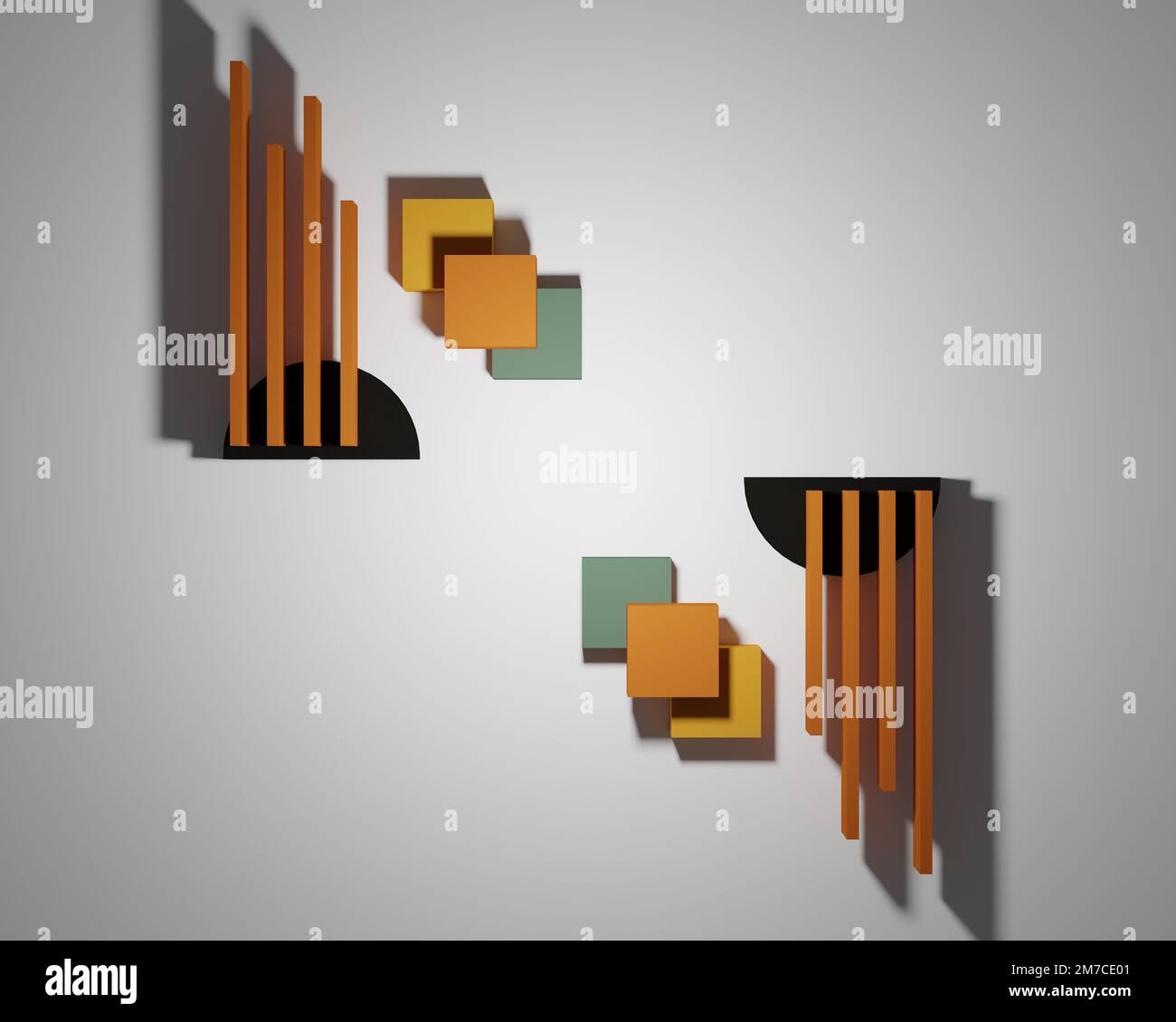 Verschiedene Formen von 3D-Rendering-Designs, die für Posterhintergründe oder andere Zwecke verwendet werden können Stockfoto