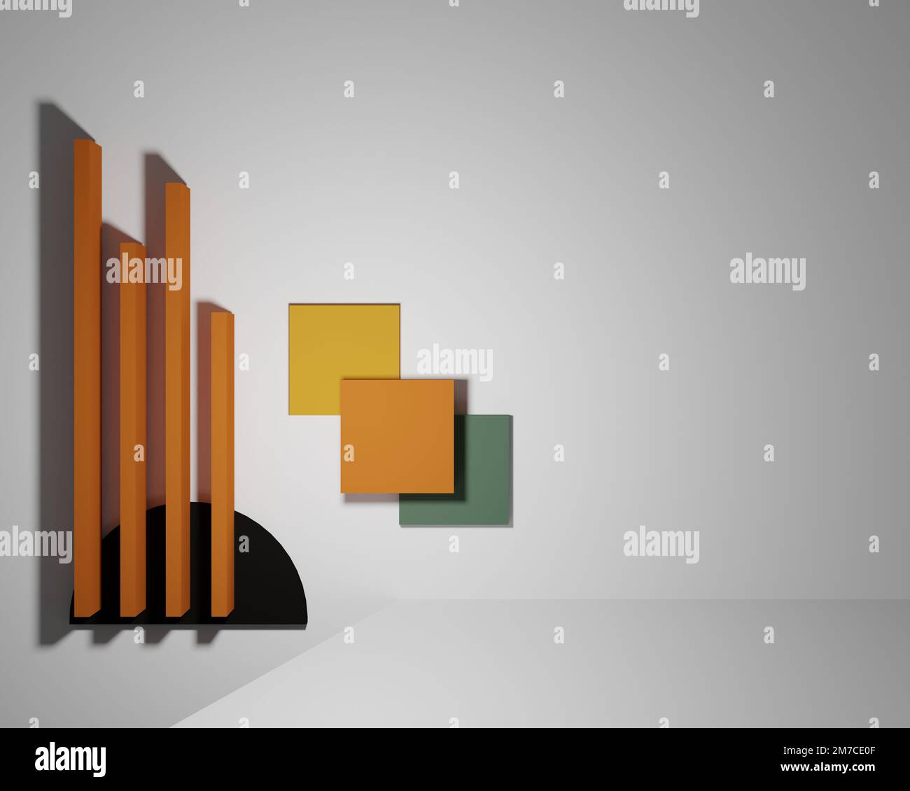 Verschiedene Formen von 3D-Rendering-Designs, die für Posterhintergründe oder andere Zwecke verwendet werden können Stockfoto