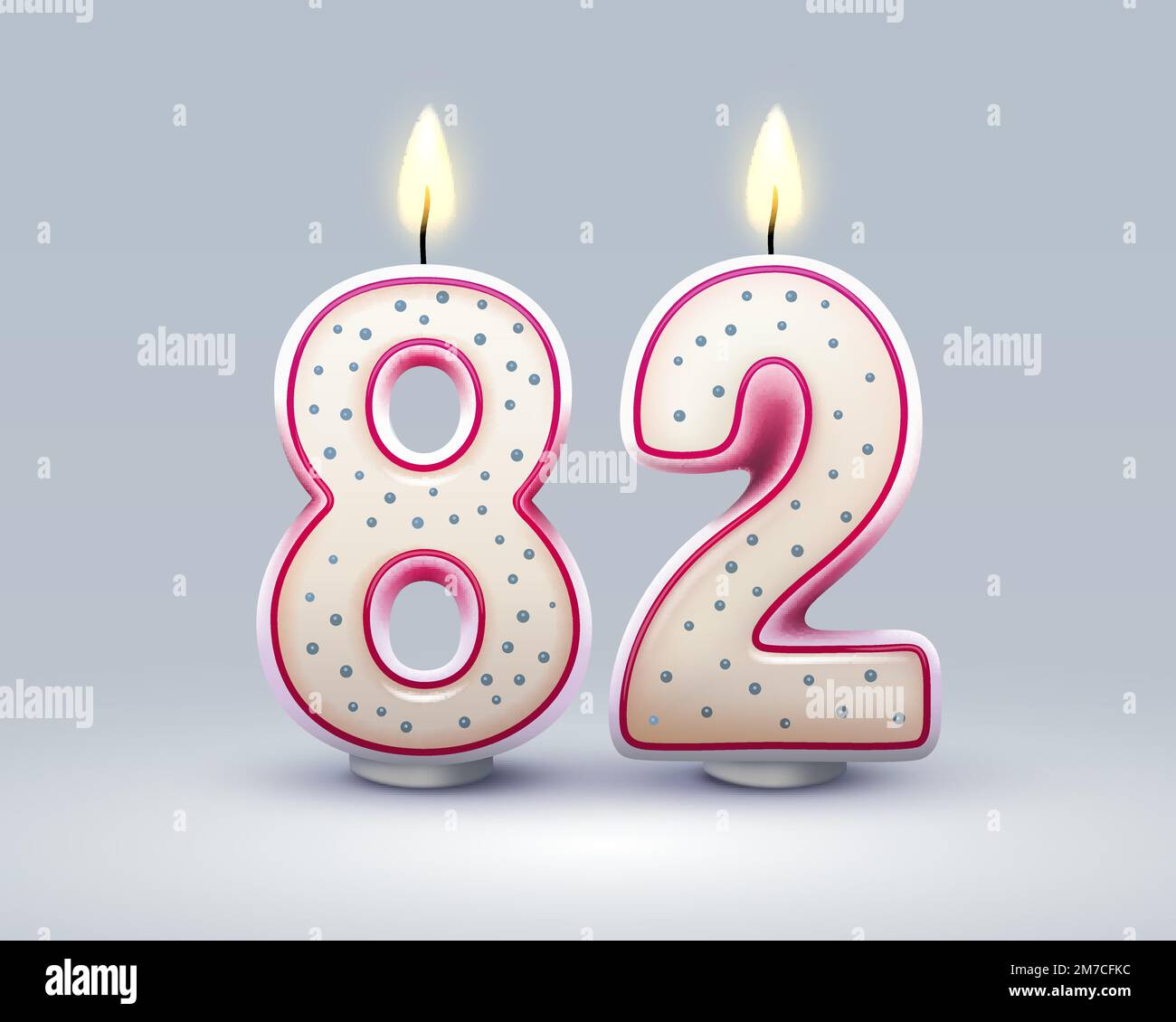 Alles gute zum Geburtstag. 82 Jahre Geburtstag, Kerze in Zahlenform