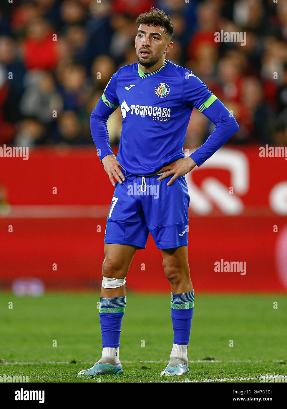 Munir El Haddadi von Getafe CF während des Spiels La Liga zwischen dem FC Sevilla und dem Getafe CF, gespielt am 8. Januar 2022 im Stadion Sanchez Pizjuan in Sevilla, Spanien. (Foto: Antonio Pozo / PRESSIN) Stockfoto