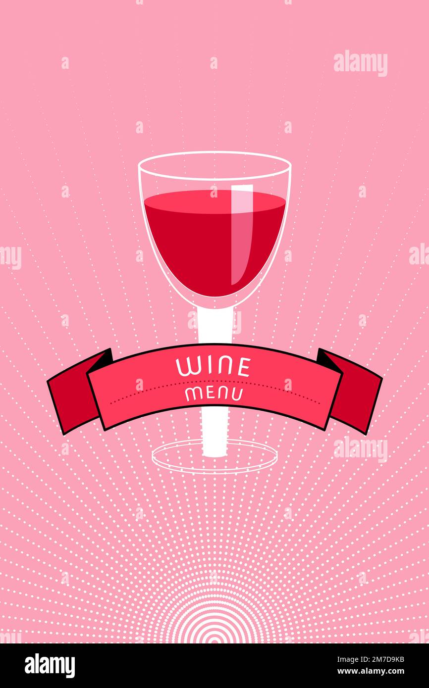 Weinkarte. Moderne Vektordarstellung im Retro-Stil Stock Vektor