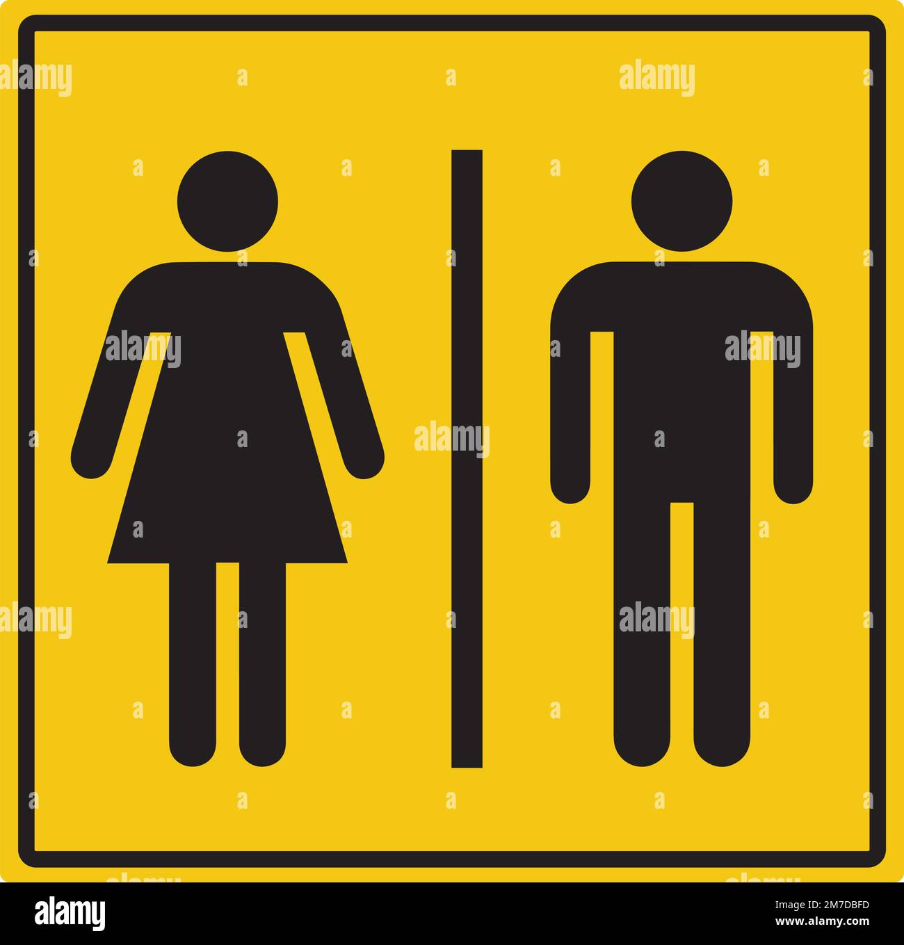 Toilettenschild Herren und Damen (schwarz) Stock Vektor