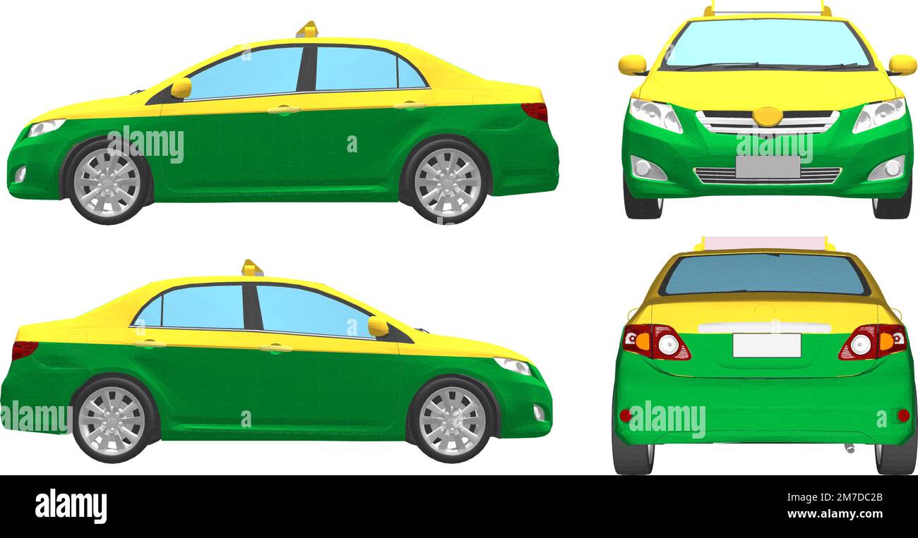 BANGKOK, THAILAND - Thailändischer Taxi-Transfer für Touristen in Thailand. Stock Vektor