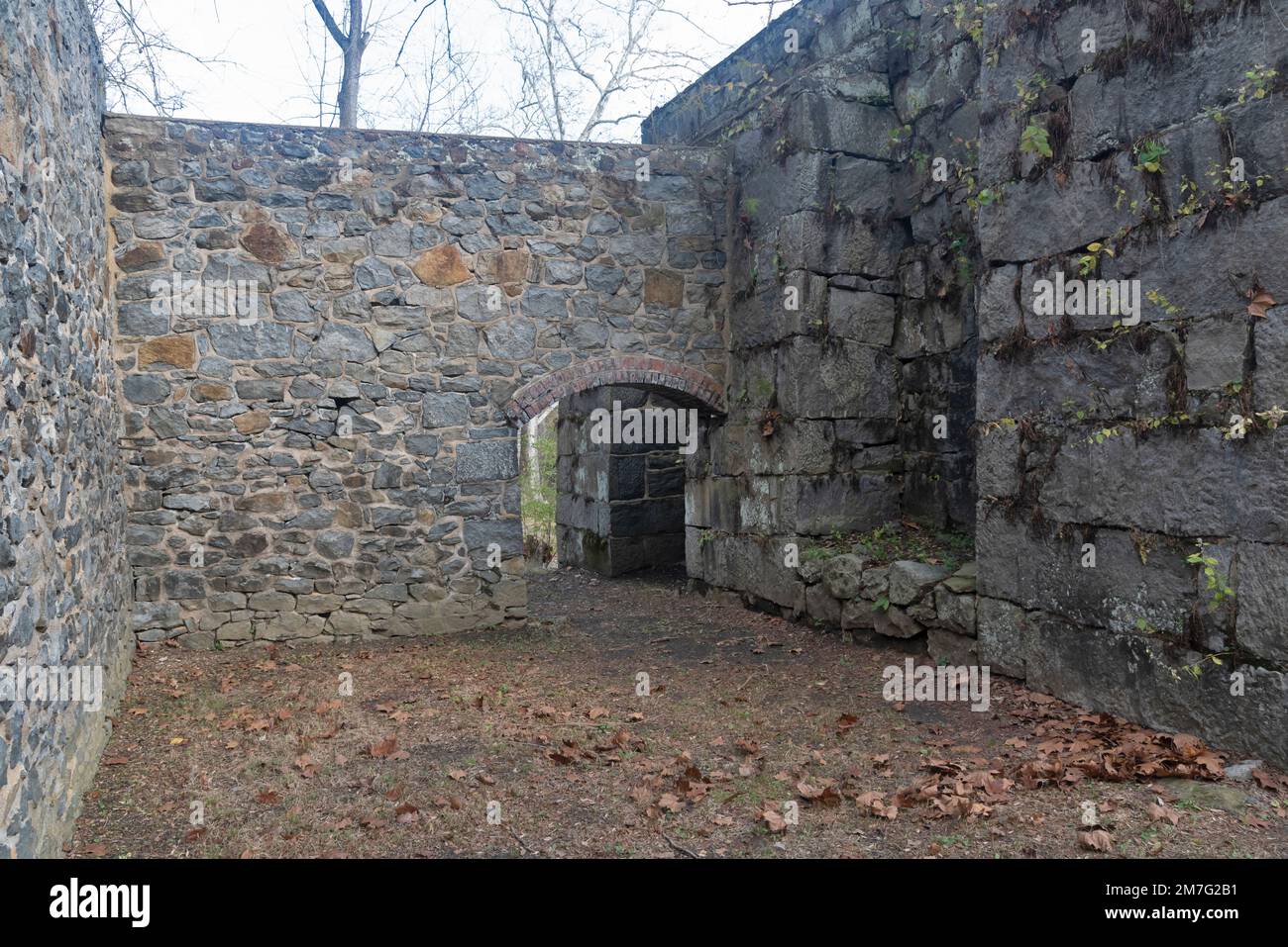 Blick auf die Pulvermühle im Hagley Museum, Wilmington, Delaware, USA Stockfoto