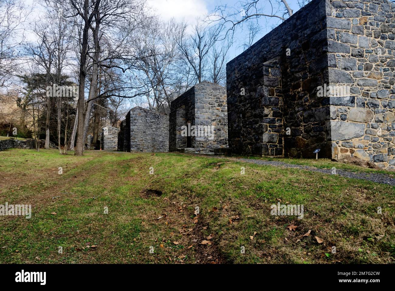 Blick auf die Pulvermühle im Hagley Museum, Wilmington, Delaware, USA Stockfoto