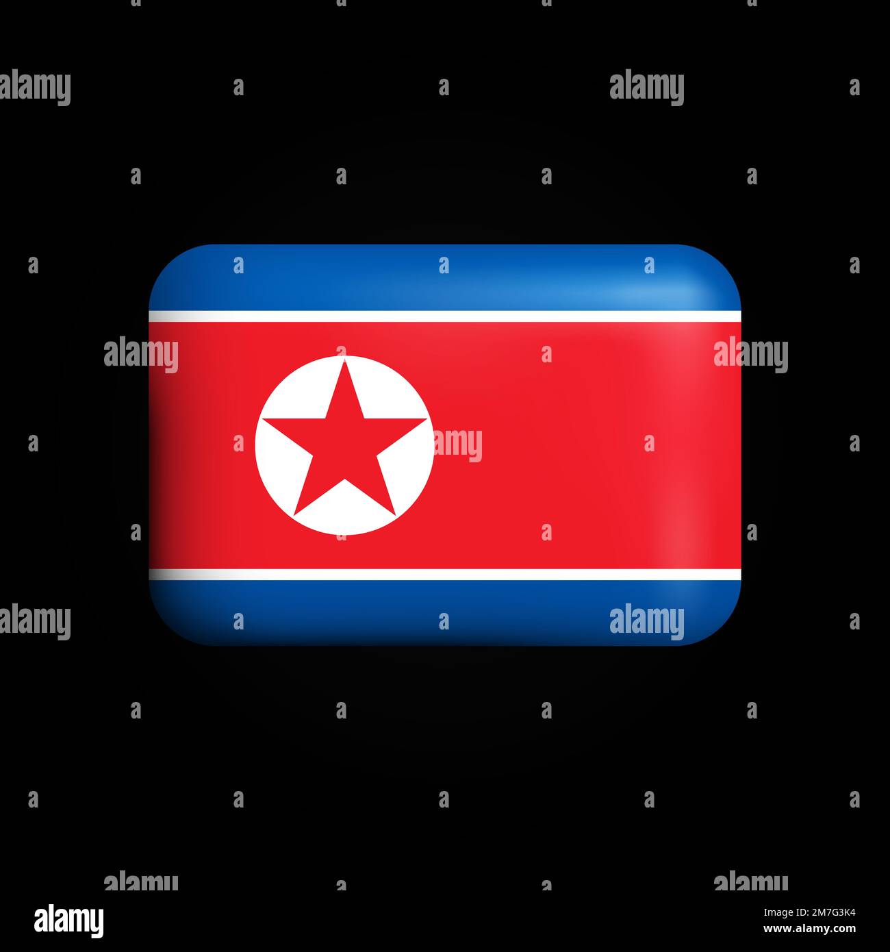 Nordkorea Flaggen-3D-Symbol. Nationale Flagge Nordkoreas. Vektordarstellung Stock Vektor