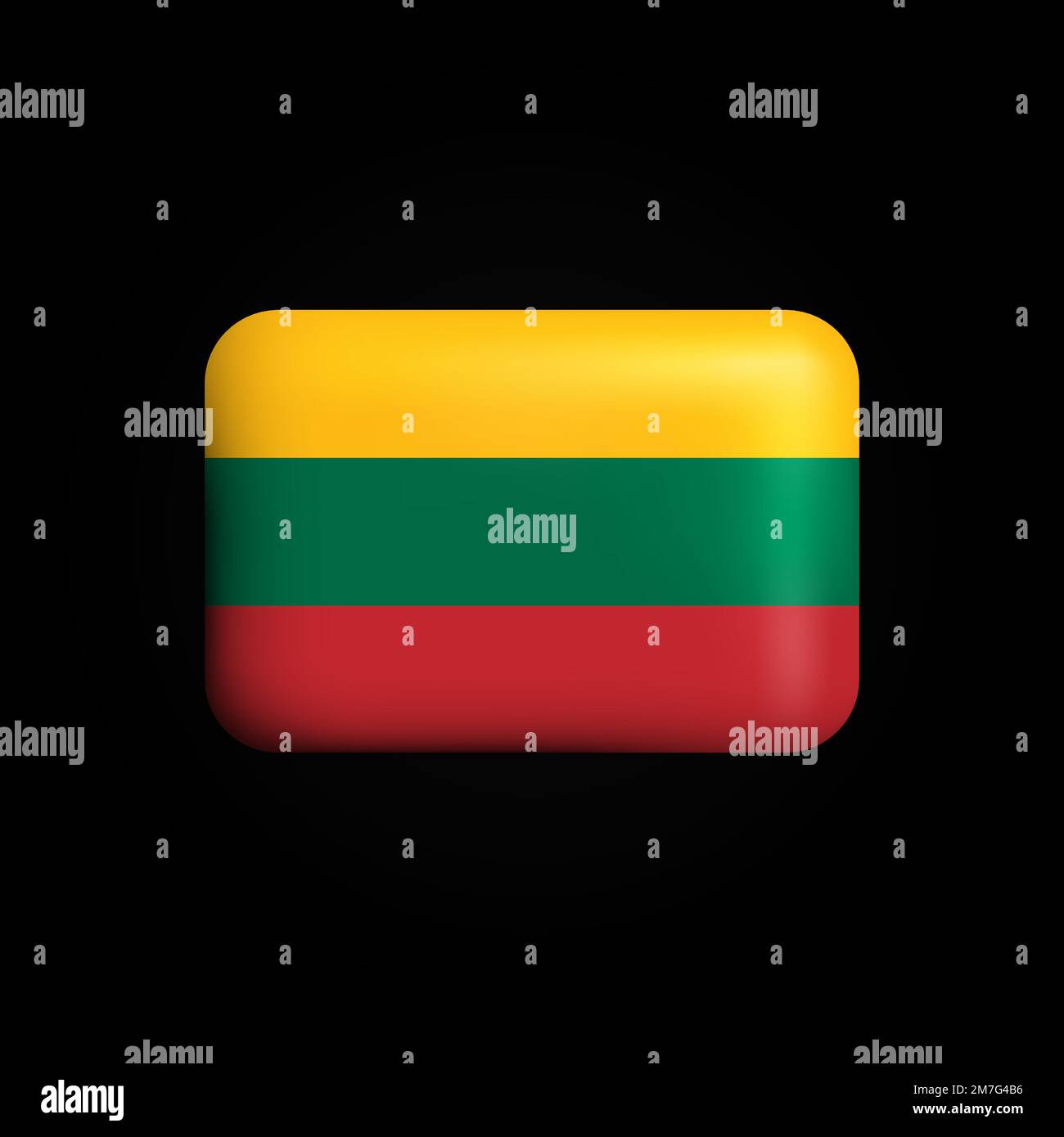 Symbol für die litauische Flagge 3D. Nationale Flagge Litauens. Vektordarstellung Stock Vektor