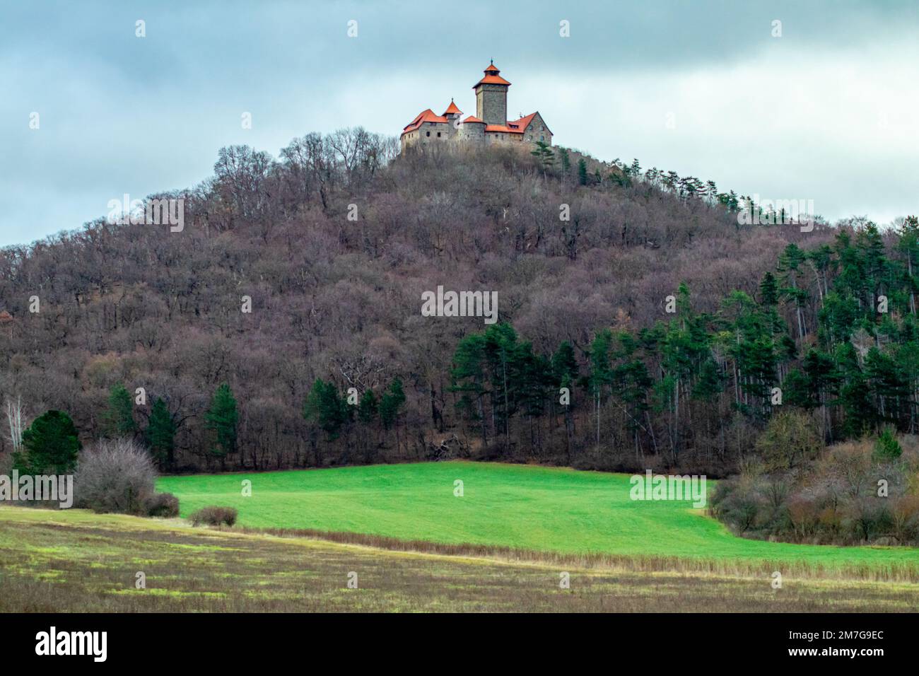 Kurze Wanderung um die wunderschöne drei Gleichen im Thüringer Becken - drei Gleichen - Deutschland Stockfoto