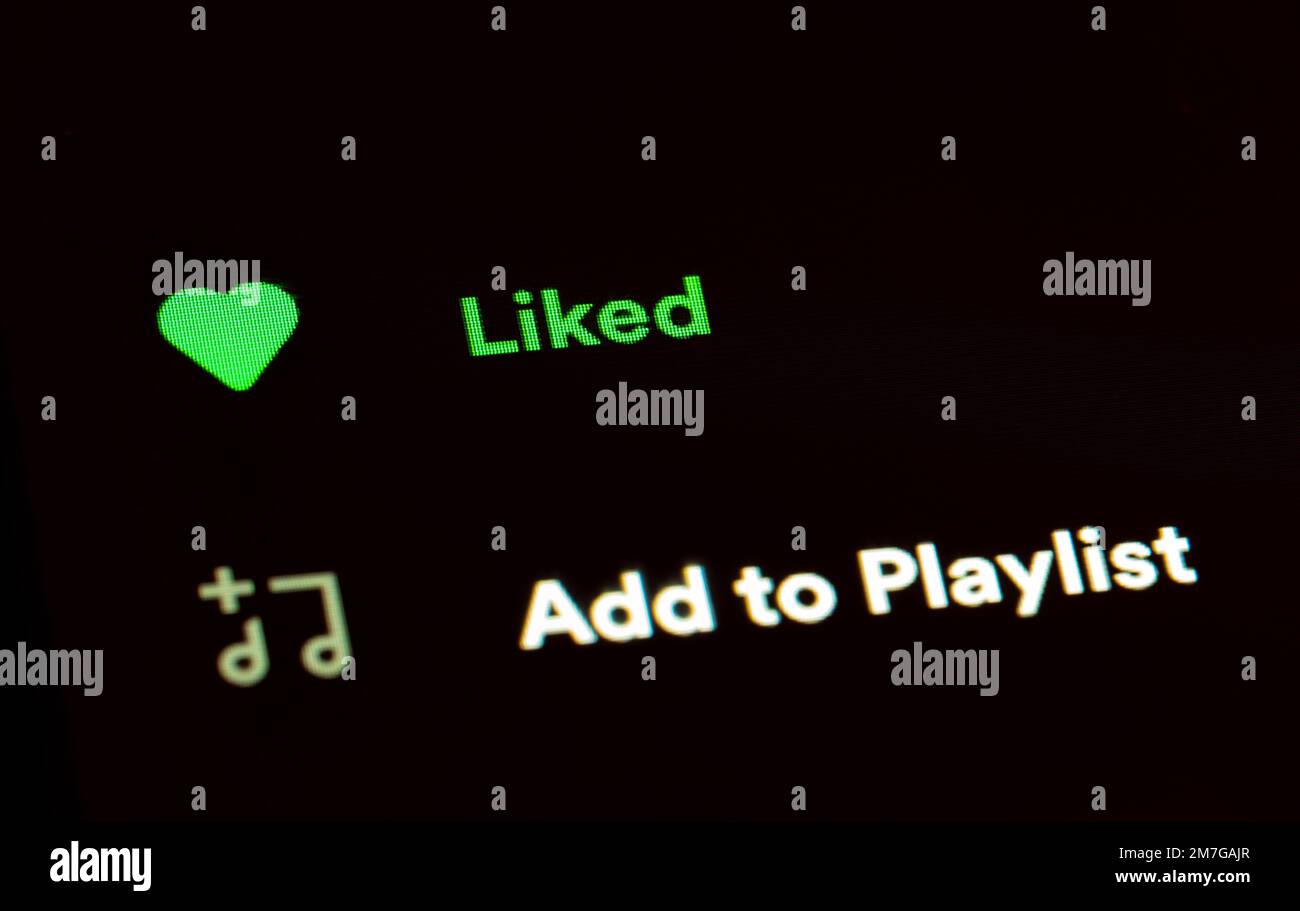 Ich mochte den Song in einem Musik-Player, das Konzept des Musikgenusses Stockfoto