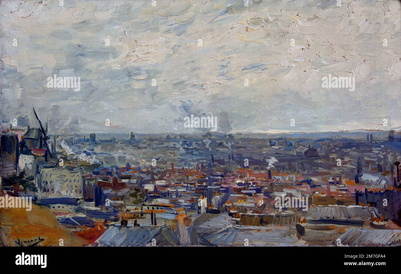 Blick vom Montmartre 1886 von Vincent van Gogh 1853-1890 Dutch Niederlande Stockfoto