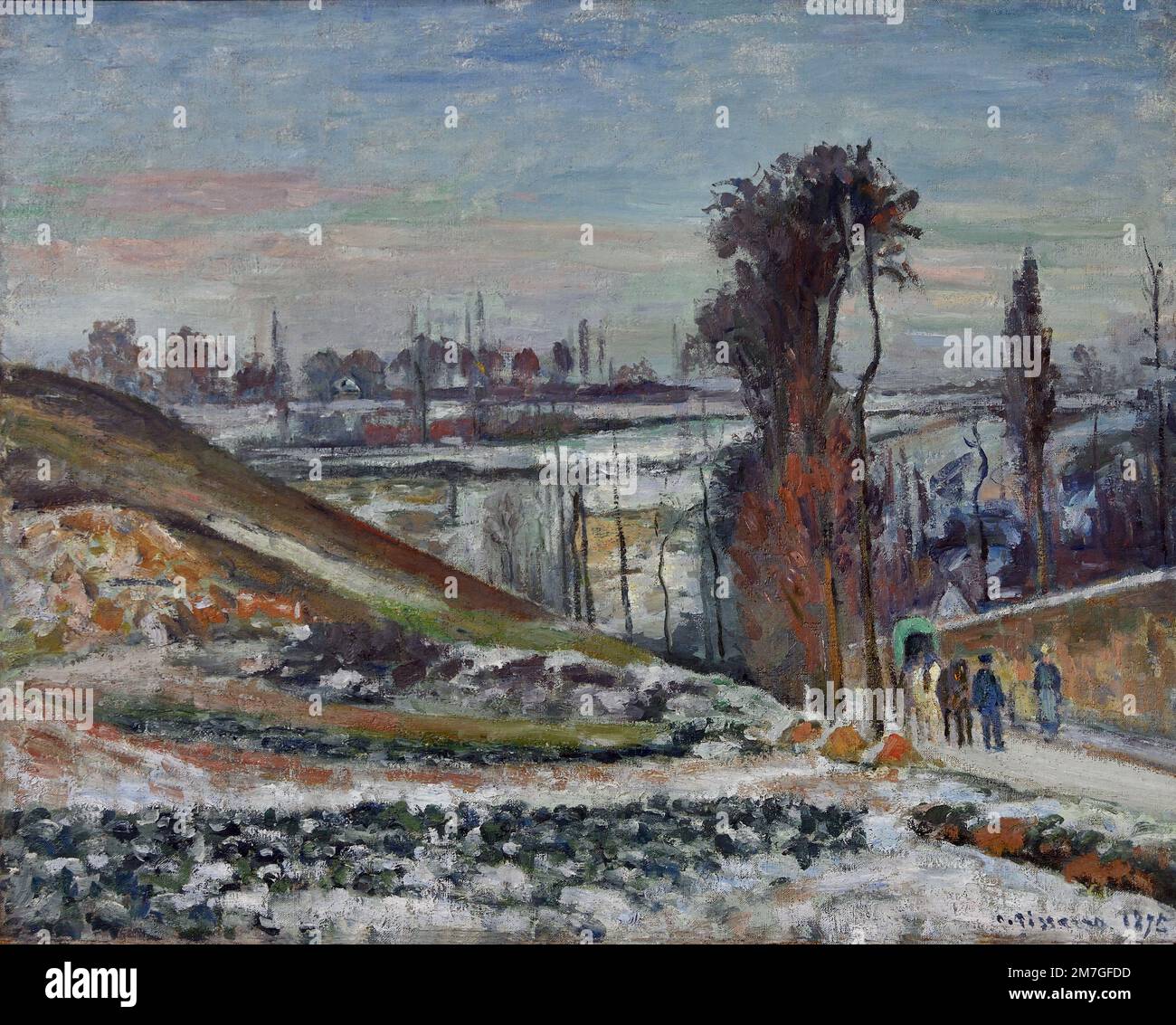Verschneite Landschaft in der Nähe von L Eremitage 1875 von Camille Pissarro 1830 - 1905 Frankreich Französisch Stockfoto