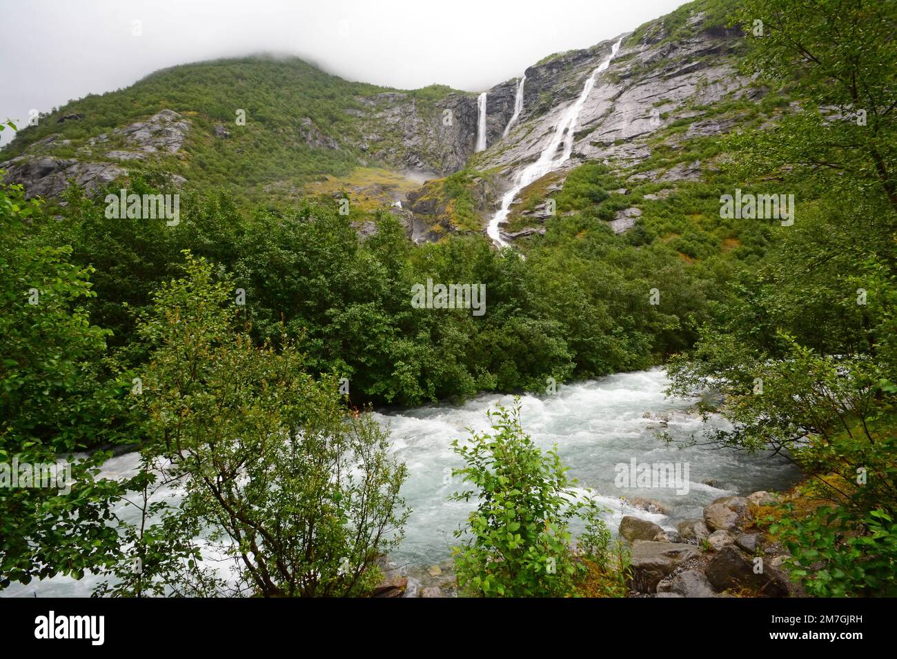 Wasserfälle und Fluss Norwegen 2. Stockfoto