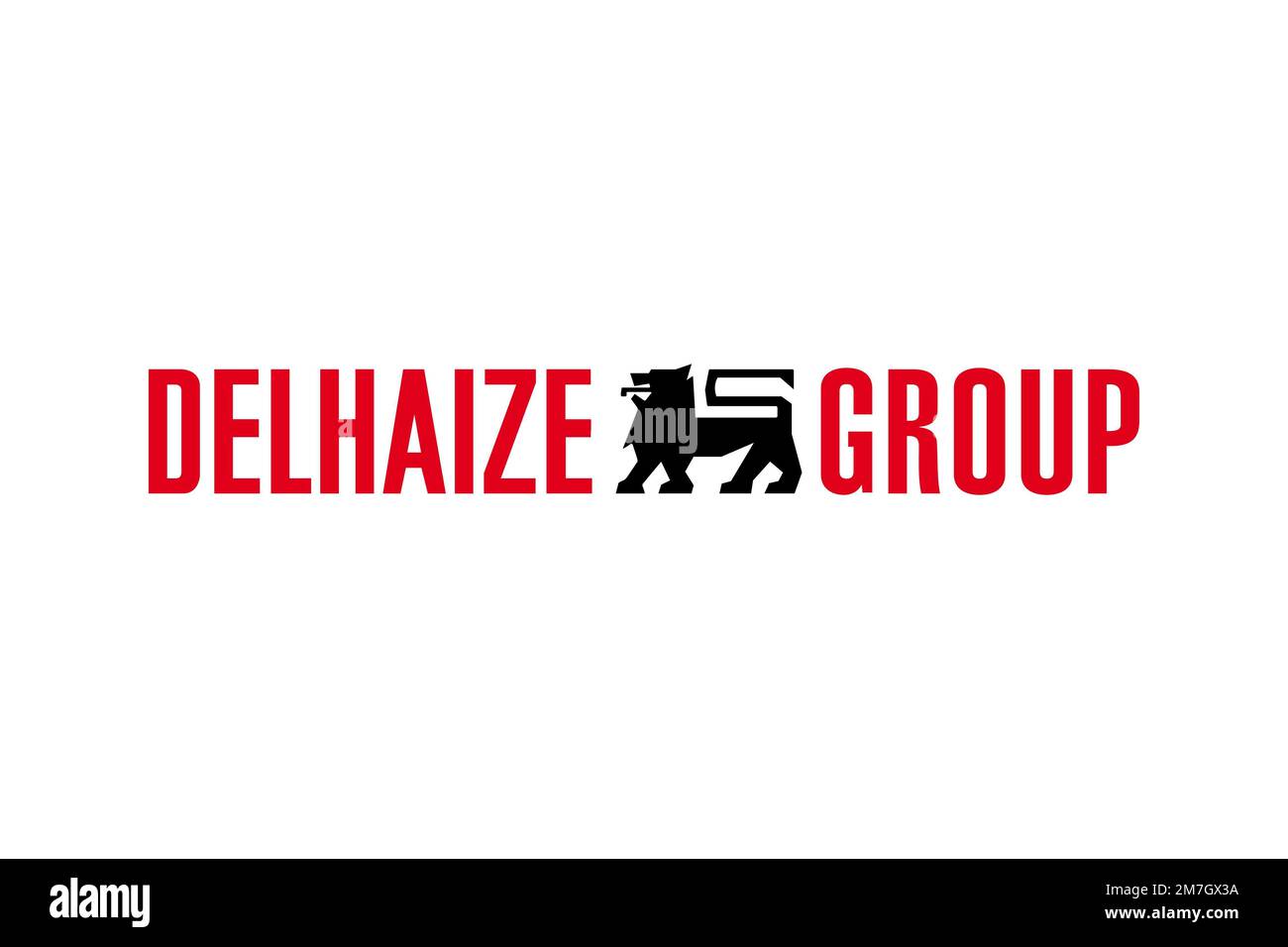 Delhaize Group, Logo, weißer Hintergrund Stockfoto