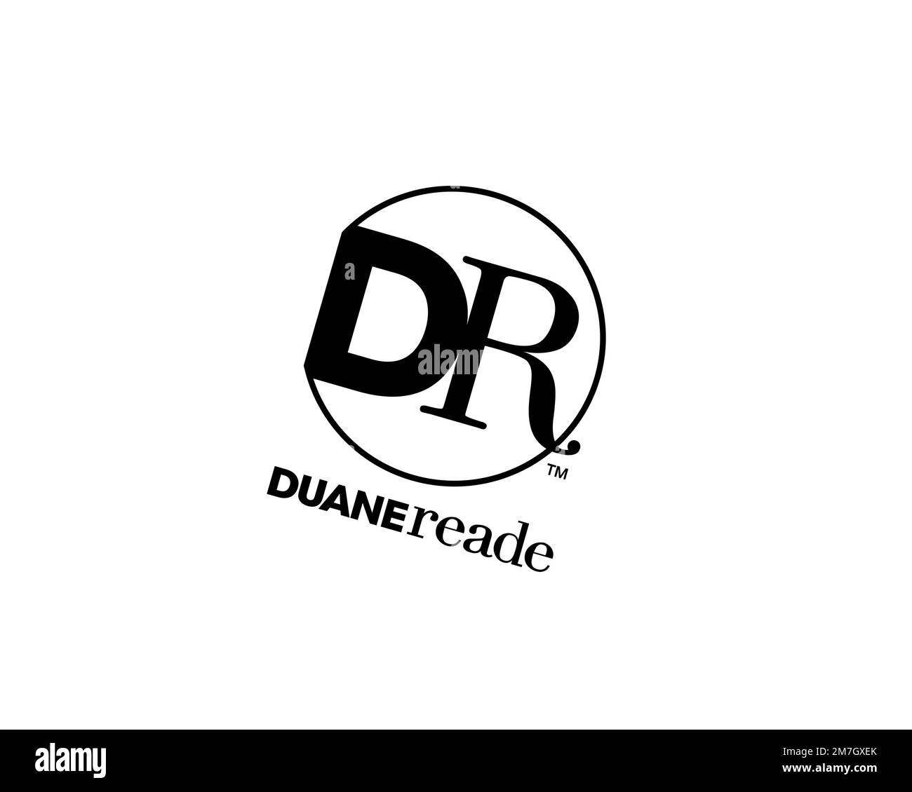 Duane Reade, gedrehtes Logo, weißer Hintergrund B Stockfoto