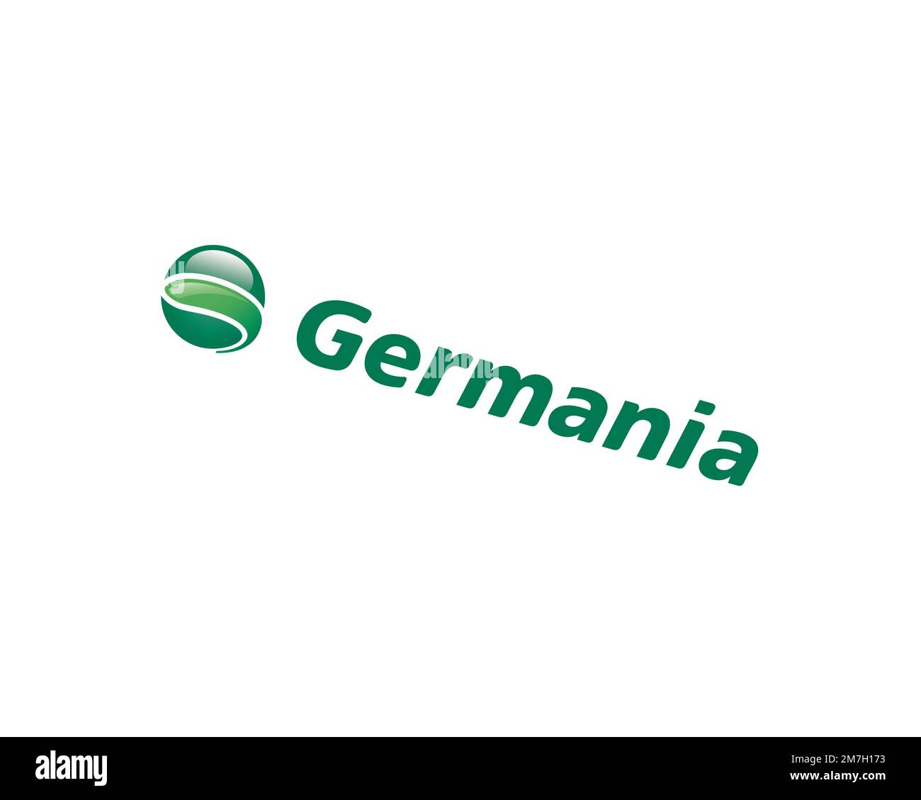 Germanische Fluggesellschaft, gedrehtes Logo, weißer Hintergrund B Stockfoto