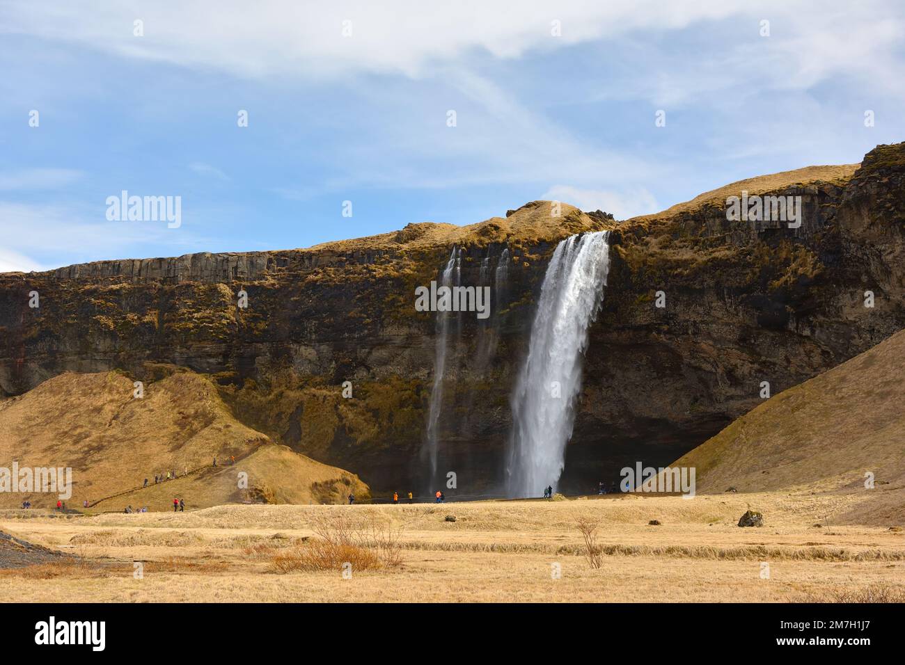 Seljalandsfoss Wasserfall in Suðurland, Island Stockfoto