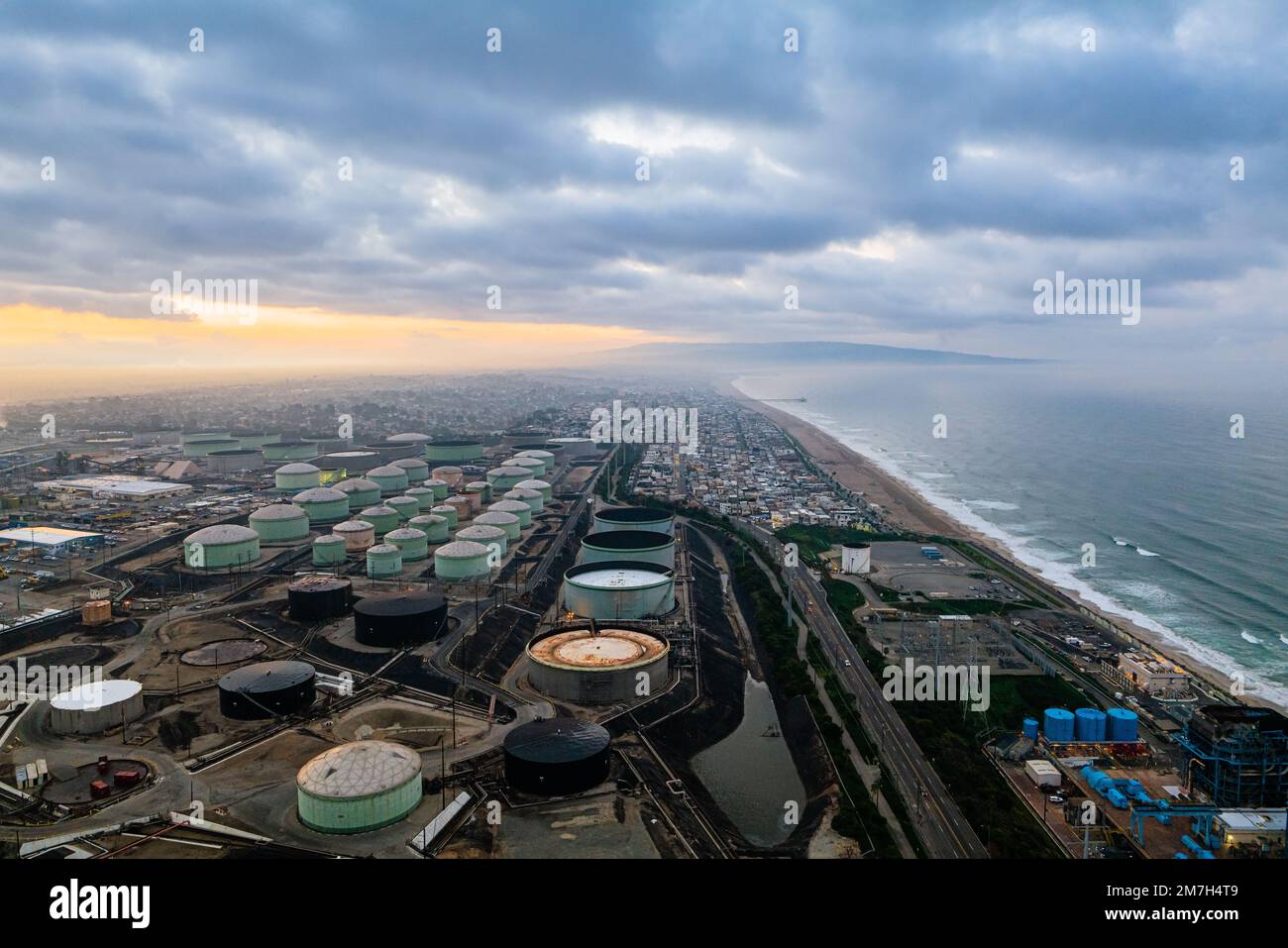 Chevron El Segundo Raffinerie - Kalifornien Luftfotografie Stockfoto