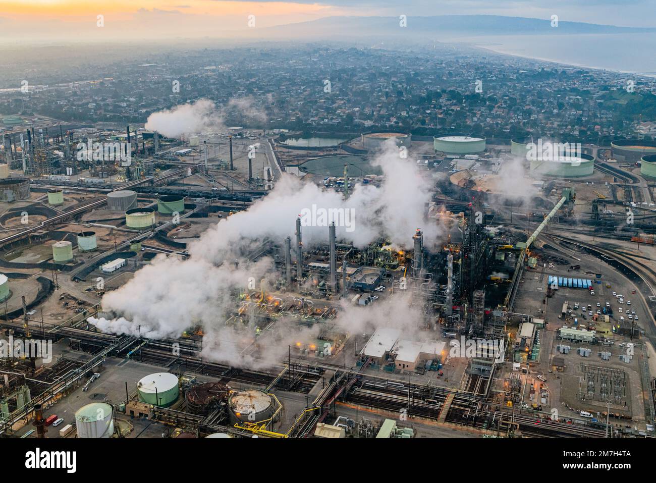 Chevron El Segundo Raffinerie - Kalifornien Luftfotografie Stockfoto