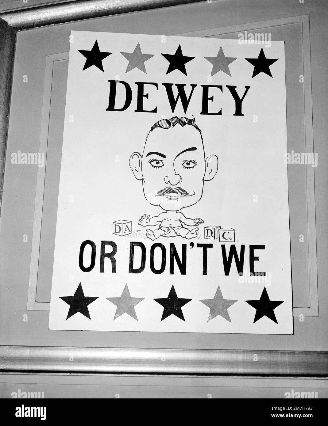 USA Präsidentschaftskandidat Thomas Dewey Poster auf der Politischen Rally, National Press Club, Washington, D.C., USA, Harris & Ewing, 1. März 1940 Stockfoto