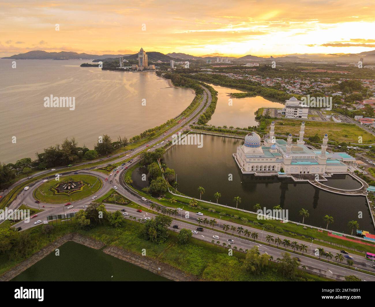 Kota Kinabalu's Likas Expressweg Stockfoto
