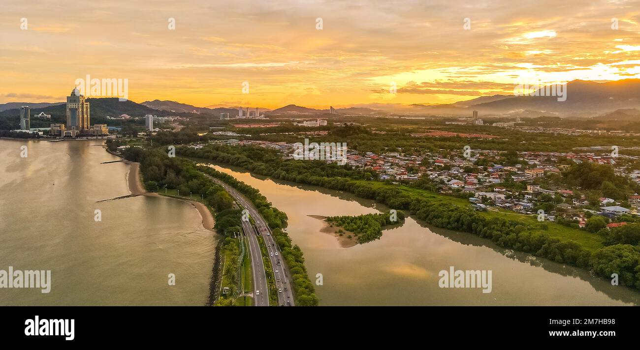 Kota Kinabalu's Likas Expressweg Stockfoto