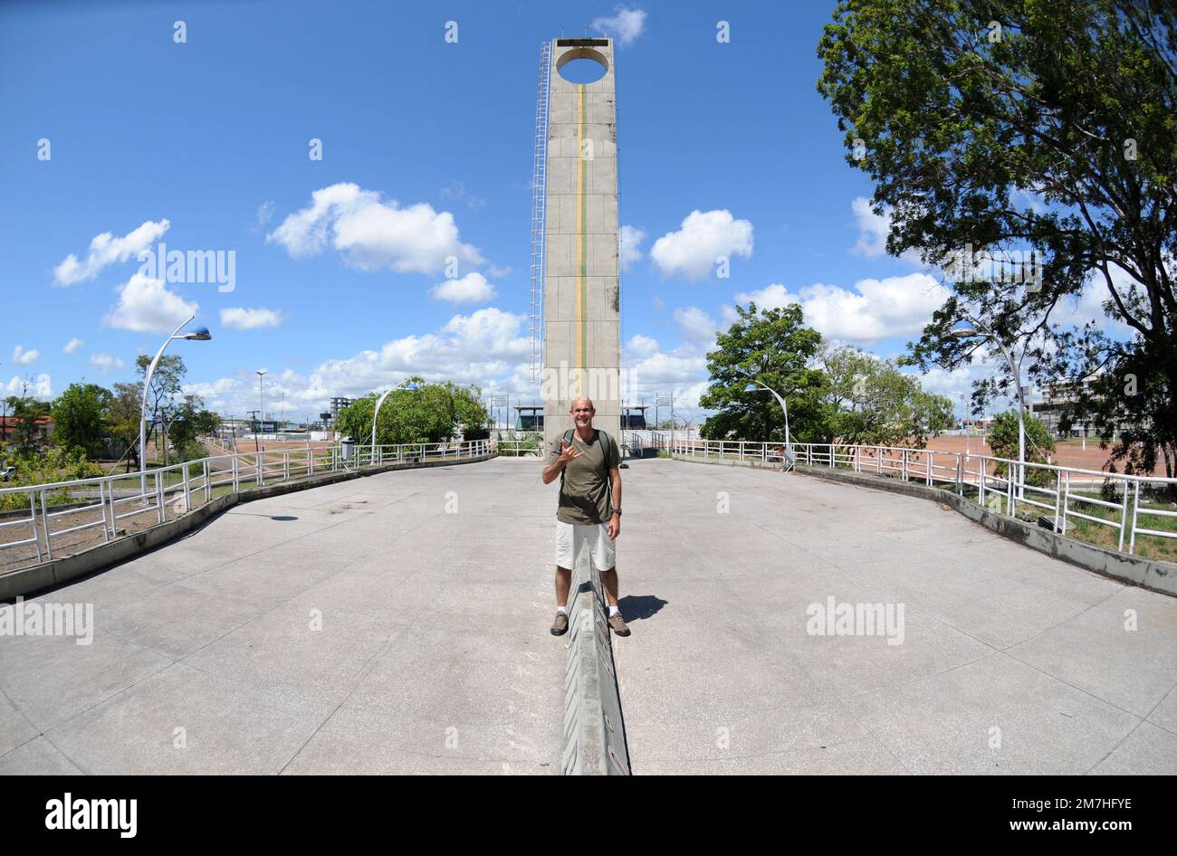 Macapá,Amapá,Brasilien,12. November 2021. Marco Zero Touristendenkmal, das sich in der Stadt Macapá befindet, um die genaue Passage der Äquatorlinie Dividi zu markieren Stockfoto Macapá,Amapá,Brasilien,12. November 2021. Marco Zero Touristendenkmal, das sich in der Stadt Macapá befindet, um die genaue Passage der Äquatorlinie Dividi zu markieren Stockfoto