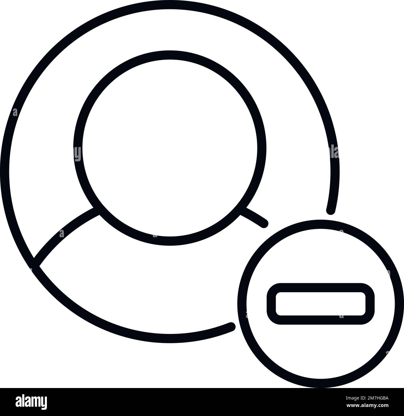 Konturvektor des Benutzersymbols löschen. Profil signieren. Papierkorb-Schaltfläche Stock Vektor