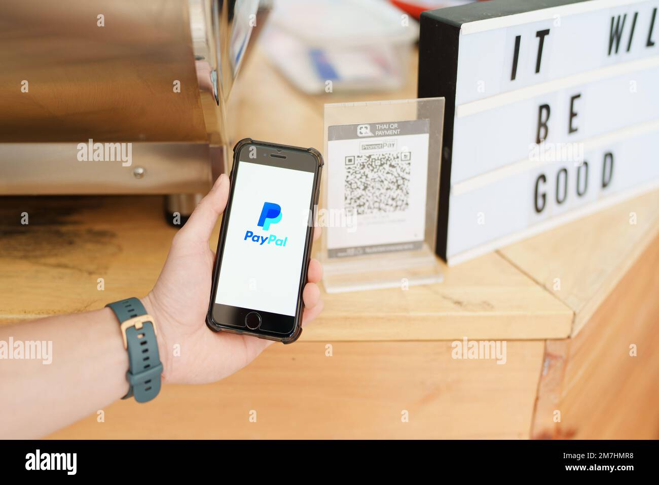 Chiang Mai Thailand.15. Oktober 2022: PayPal der größte Anbieter von E-Geld, der 1998 gegründet wurde. PayPal ist die beliebteste Art des Empfangs und Stockfoto