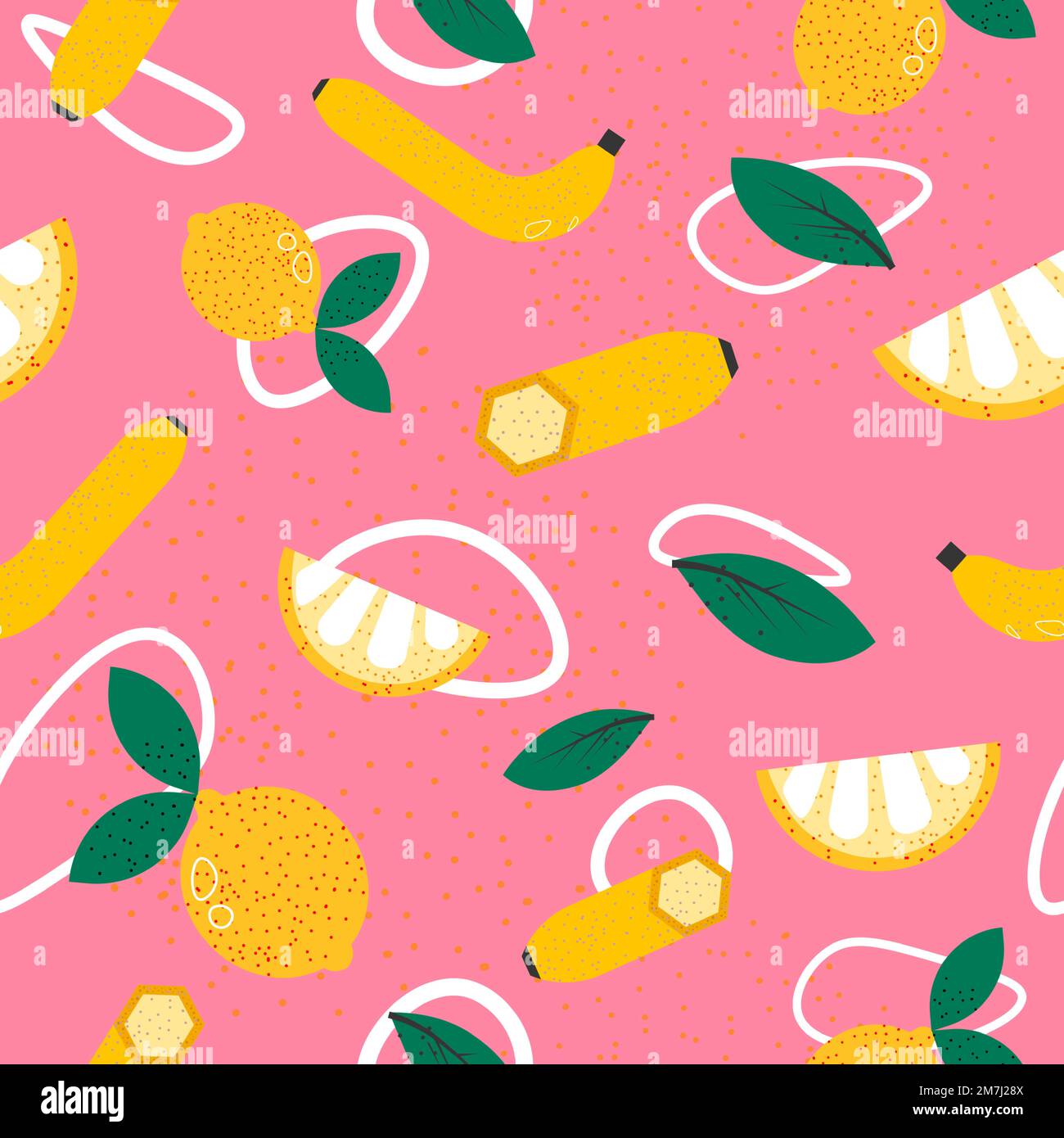 Nahtloses Muster mit exotischen und tropischen Früchten Stock Vektor