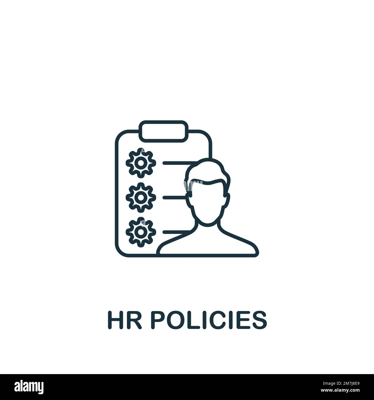 Symbol Personalrichtlinien. Monochromes, einfaches Projektmanagement-Symbol für Vorlagen, Webdesign und Infografiken Stock Vektor