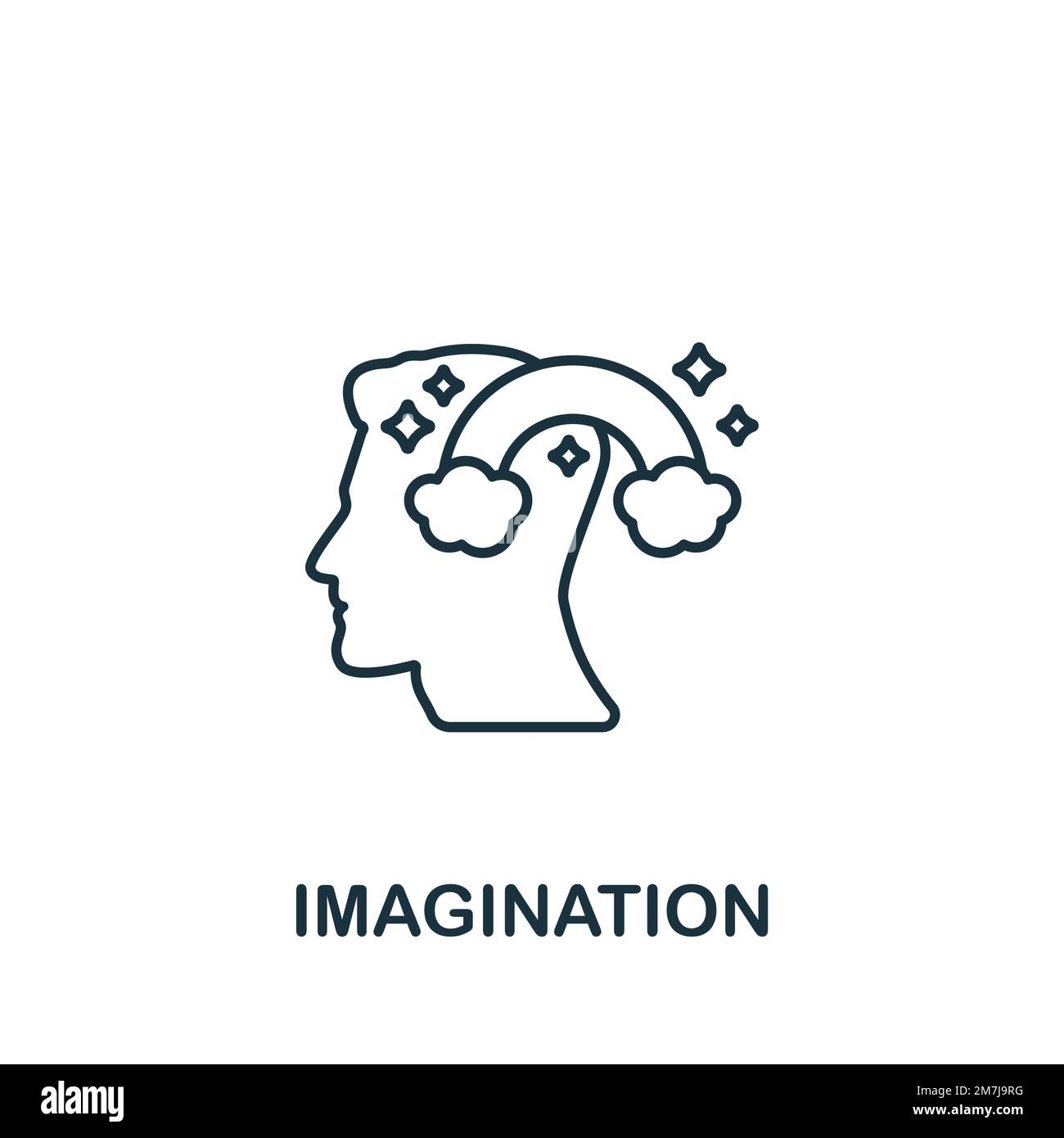 Imagination-Symbol. Monochromes Symbol für einfache Projektplanung für Vorlagen, Webdesign und Infografiken Stock Vektor
