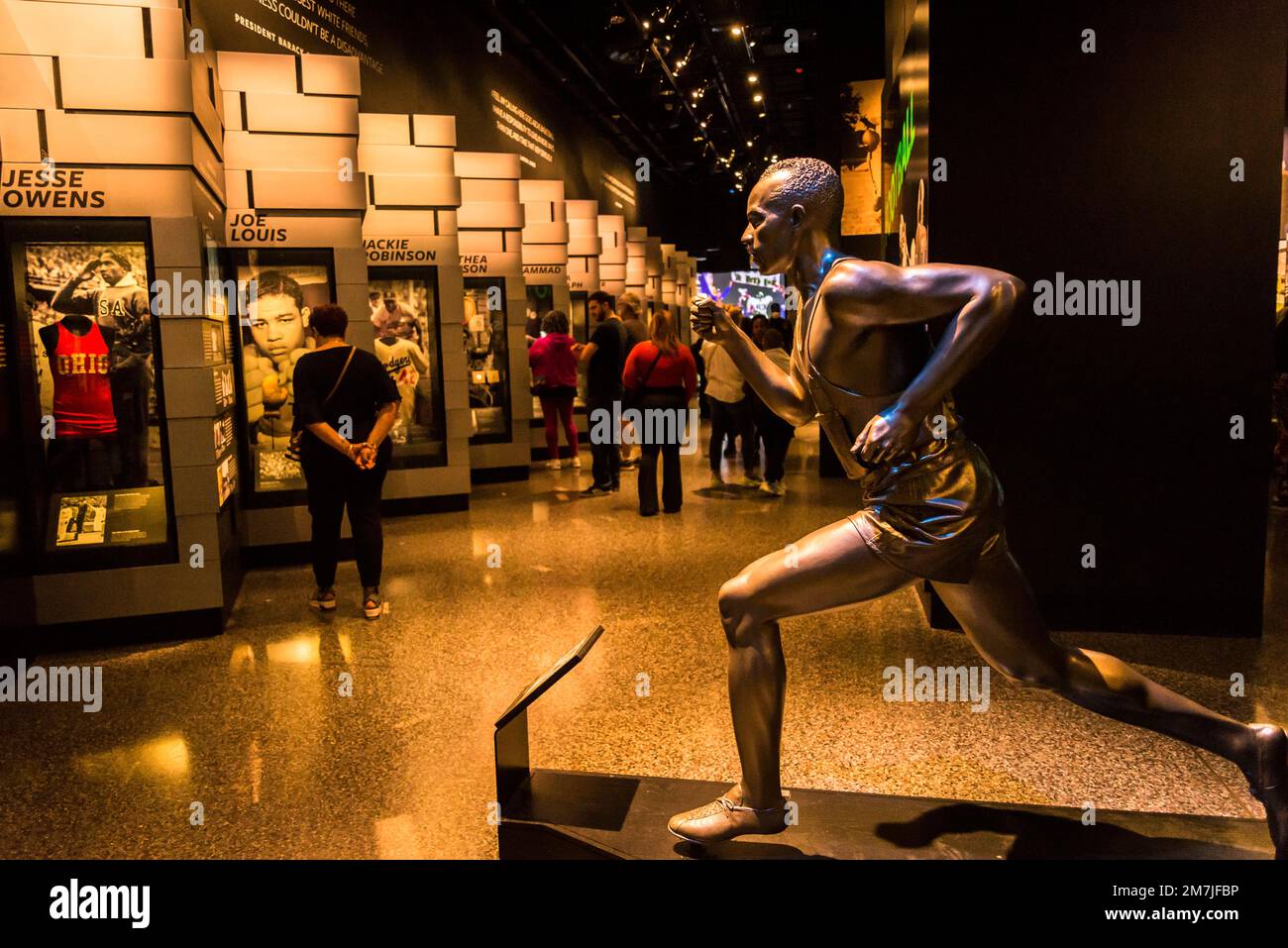 Jessie Owens Skulptur, National Museum of African American History and Culture, Washington, D.C., USA Stockfoto