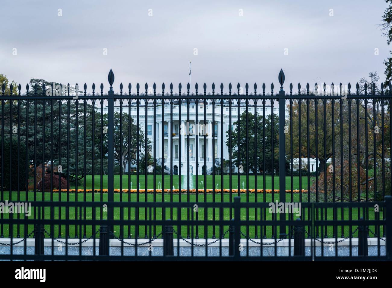 Das Weiße Haus, Wahrzeichen, historisches Heim und Büro des Präsidenten der Vereinigten Staaten, mit Führungen für Besucher. Washington, D.C., USA Stockfoto