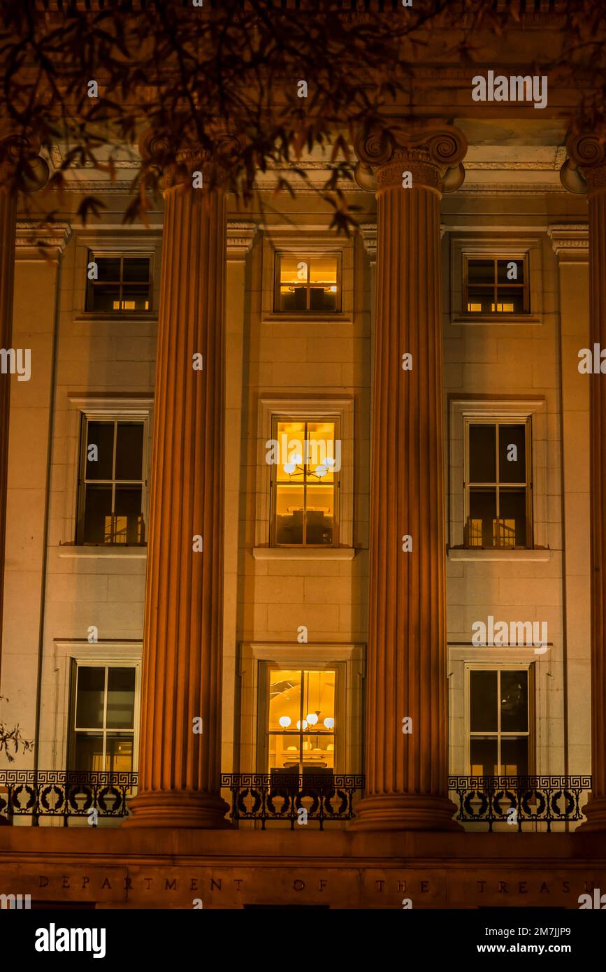 15. Street NW at Night, Washington, D.C., USA Stockfoto