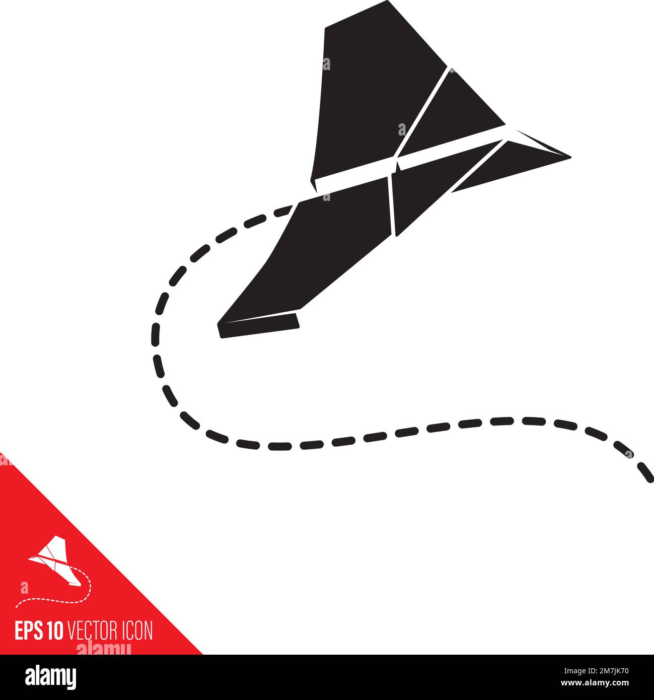 Vektorsymbol des Papierflugzeugs. Billiges und einfaches Spielzeugsymbol Stock Vektor