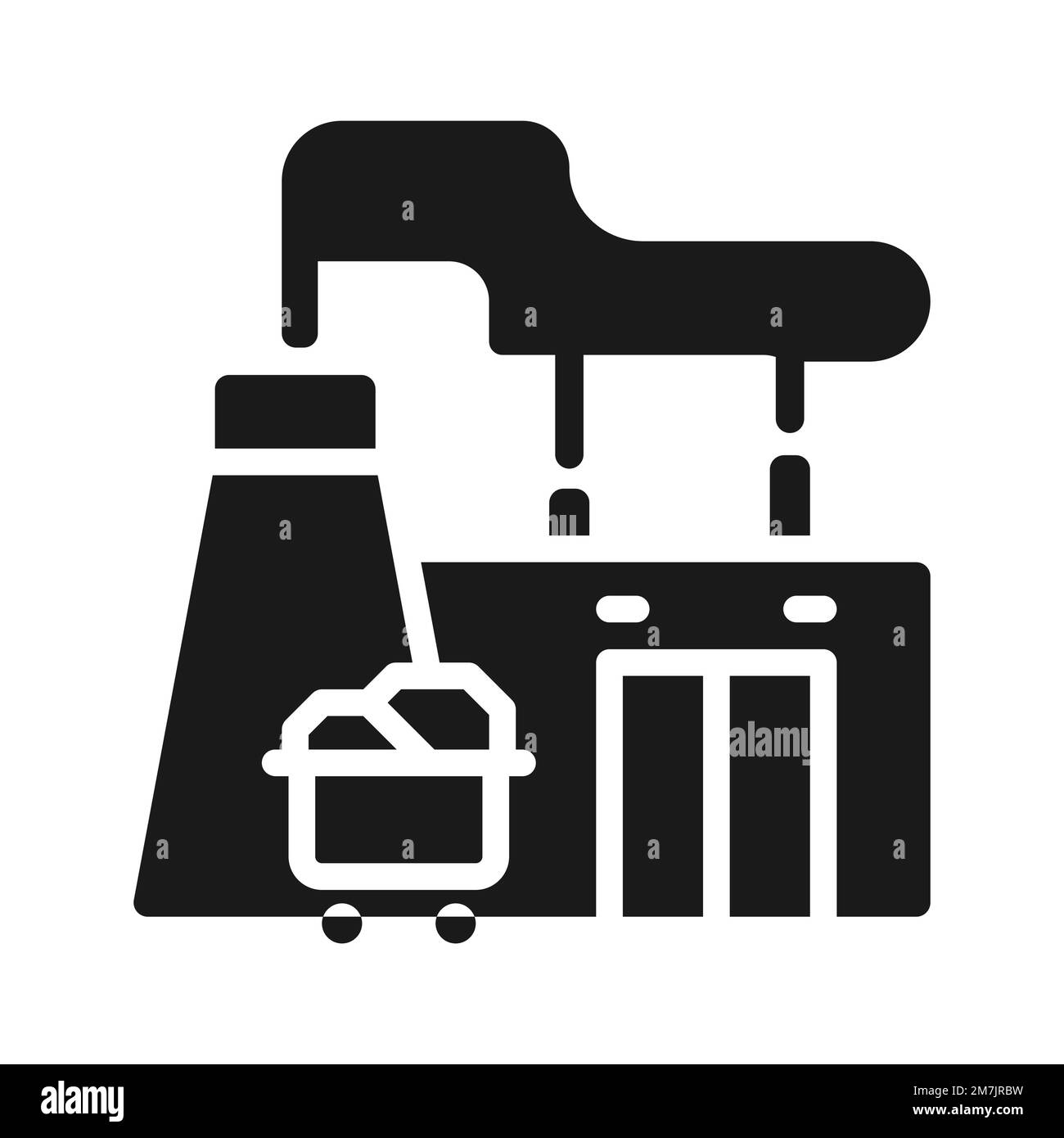 Schwarzes Glyphensymbol für Kraftwerk Stock Vektor