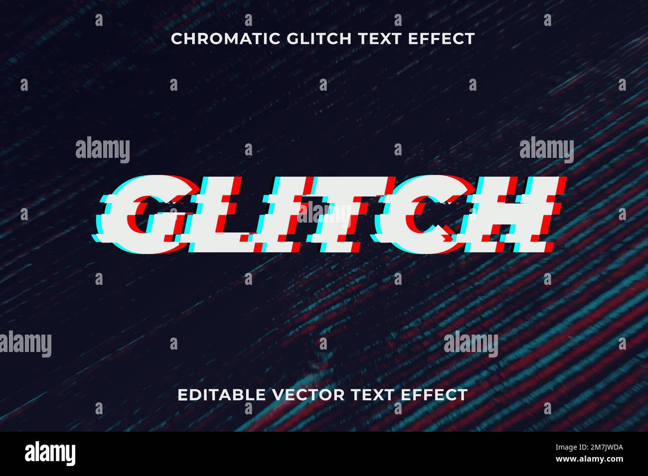 Editierbare Vektorvorlage für den Effekt „Textglitch“ Stock Vektor