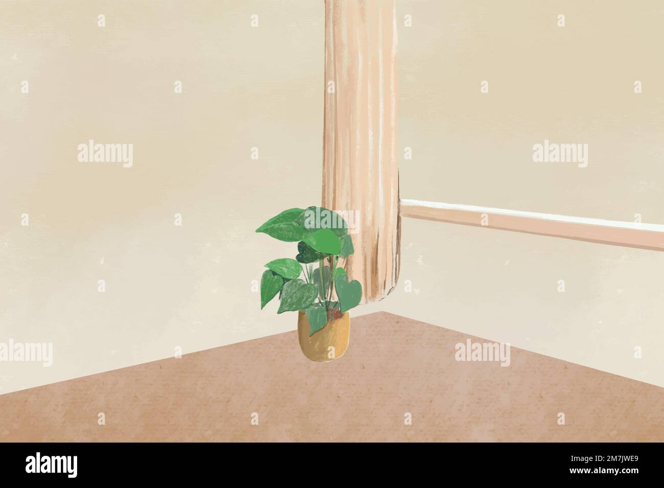 Wohnzimmer Hintergrund Vektor Farbe Bleistift Illustration Stock Vektor