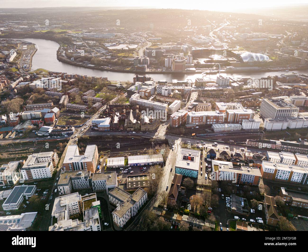 Newcastle upon Tyne ist eine Universitätsstadt am Fluss Tyne im Nordosten Englands Stockfoto