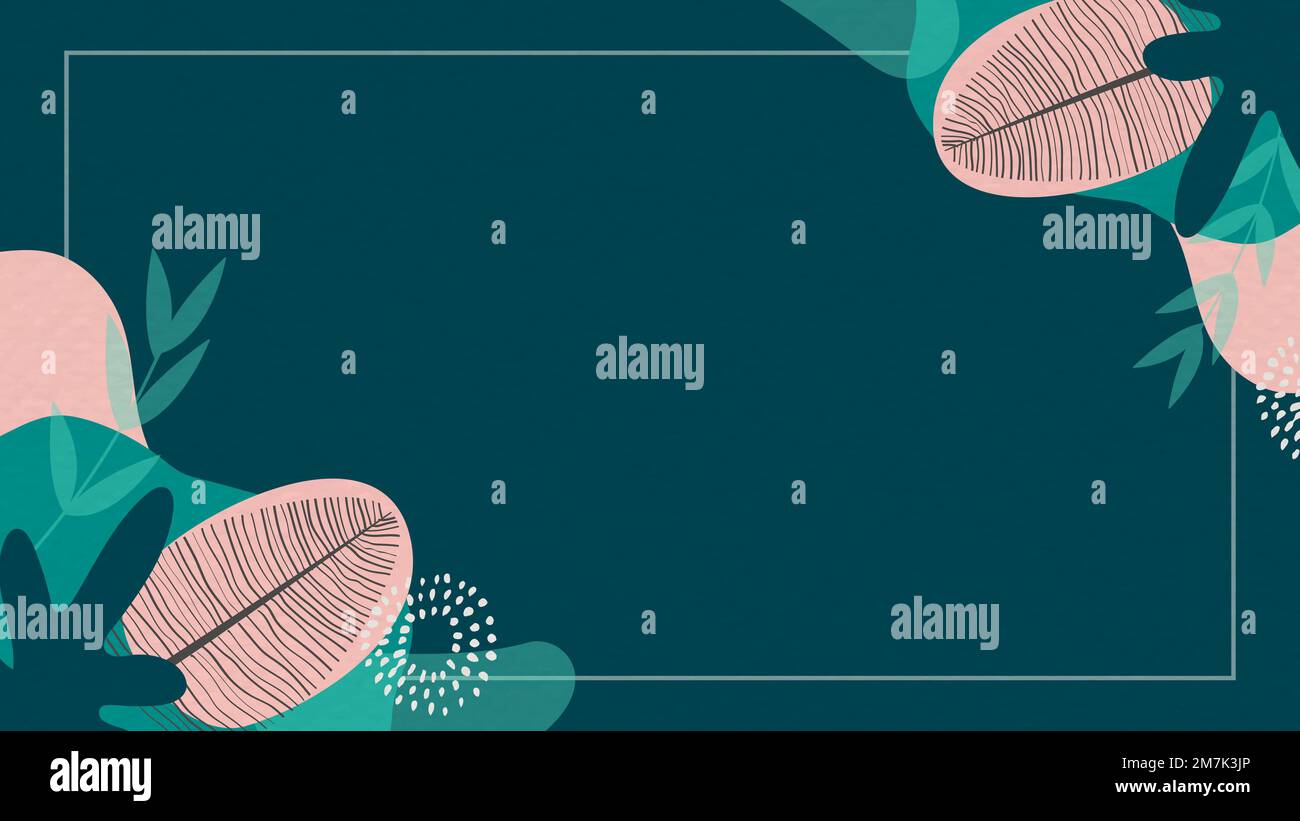 Abstrakt grün und rosa Hintergrund Vektor mit botanischem Muster Stock Vektor
