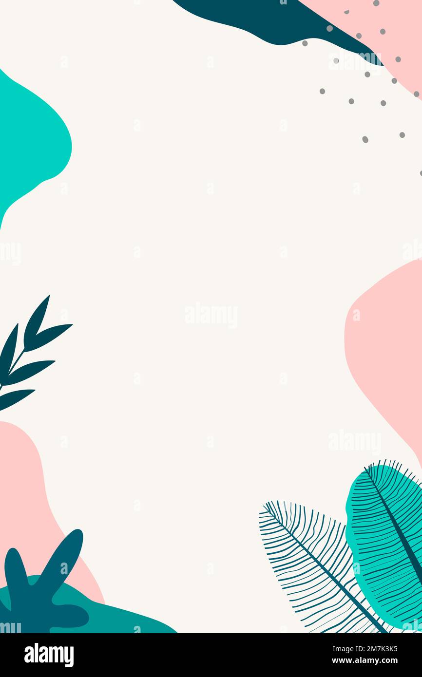 Abstrakt-botanisch gemusterter Hintergrundvektor in Beige und Grün Stock Vektor