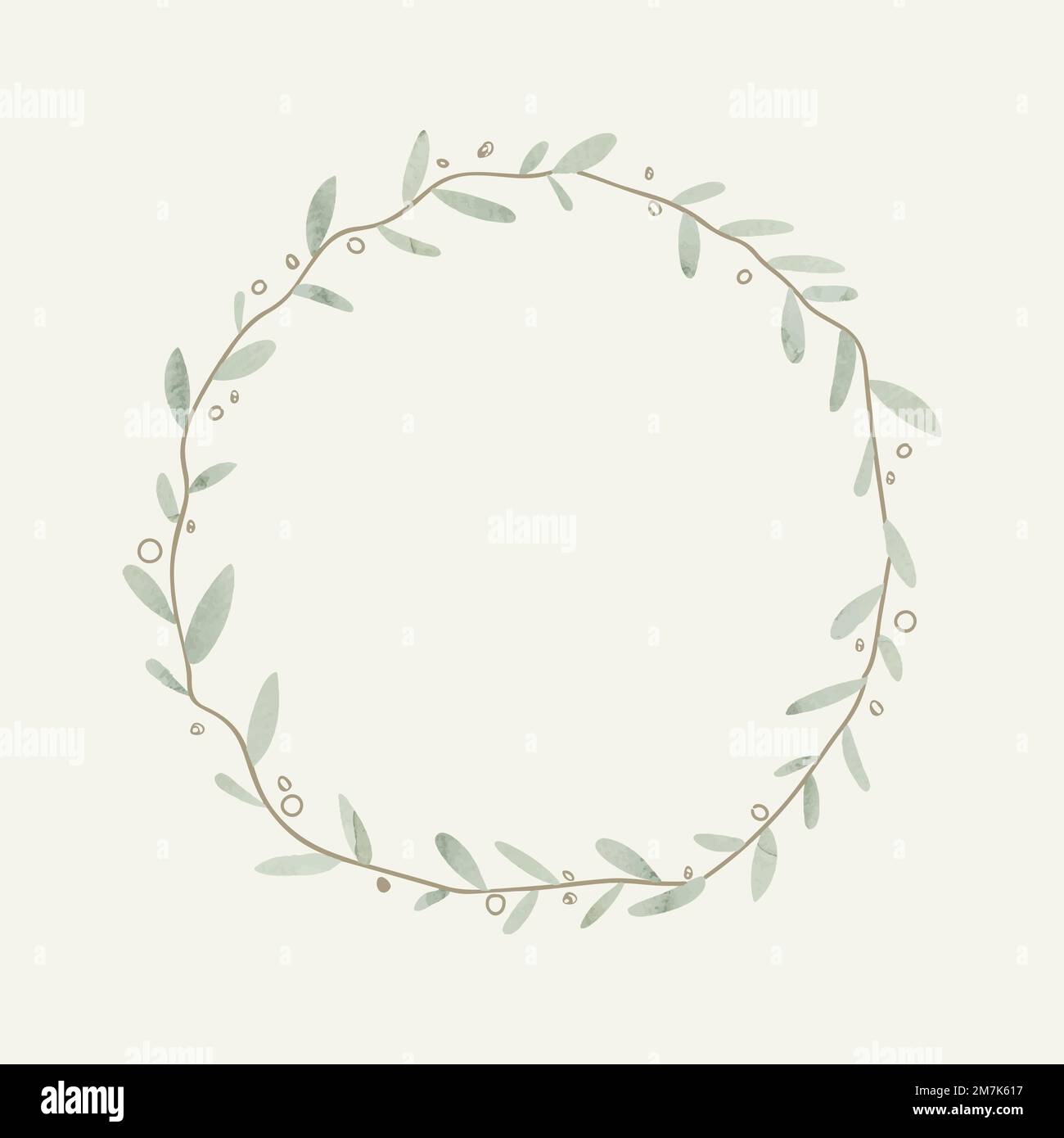 Grüner Kranz auf hellgrünem Hintergrund Vektor Stock Vektor