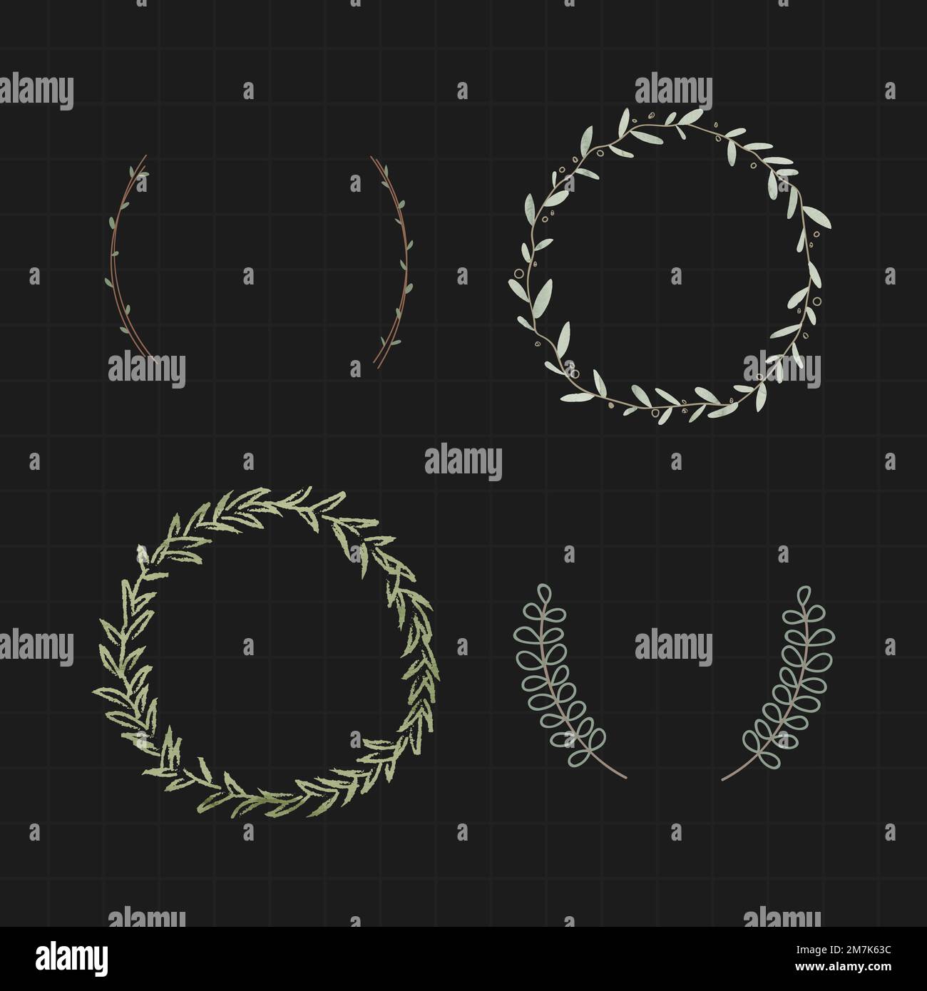 Belaubter Rahmen auf schwarzem Hintergrundvektor Stock Vektor