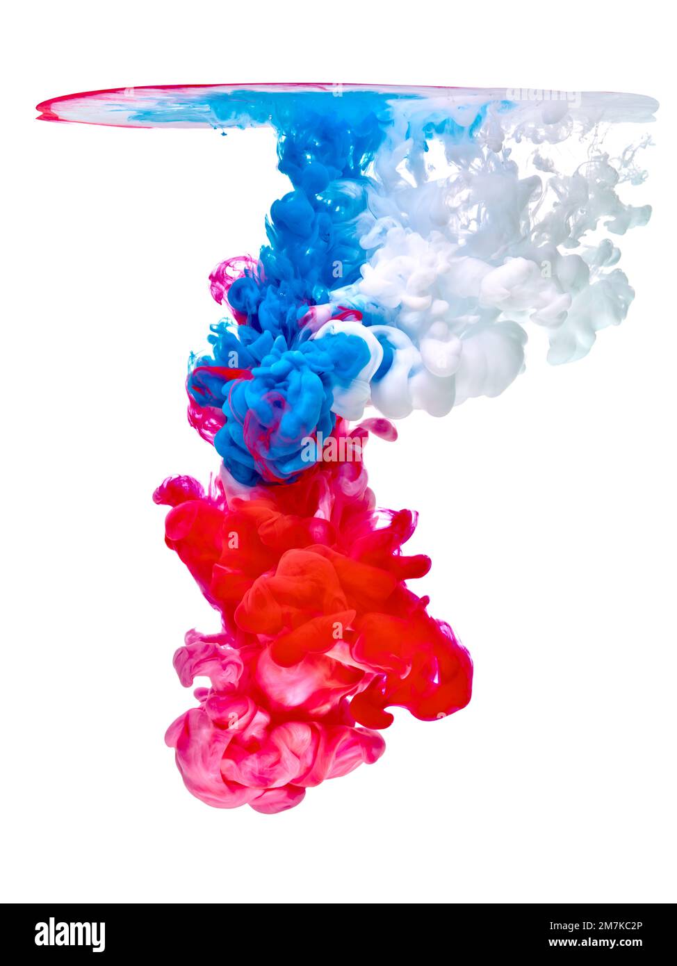 Farbe in Wasser Farbe Flüssigkeit Stockfoto